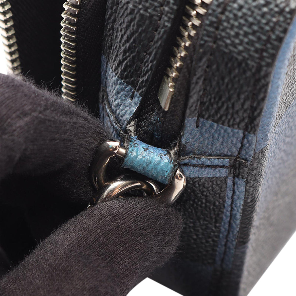 Louis Vuitton Damier Graphite Giant Alpha Wearable Wallet — Blue