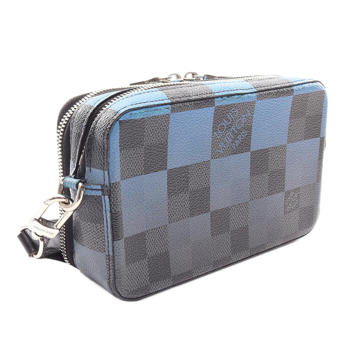 Louis Vuitton Damier Graphite Giant Alpha Wearable Wallet — Blue