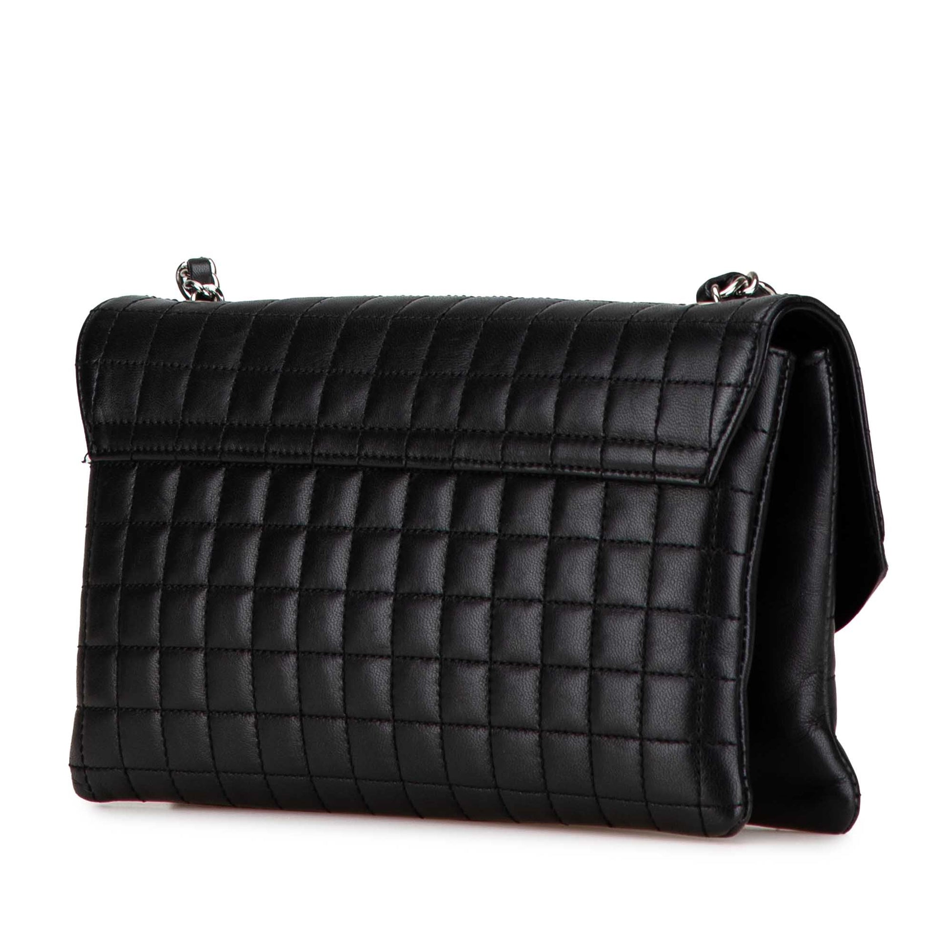 Chanel Choco Bar Calfskin Camellia No. 5 CC Shoulder Bag