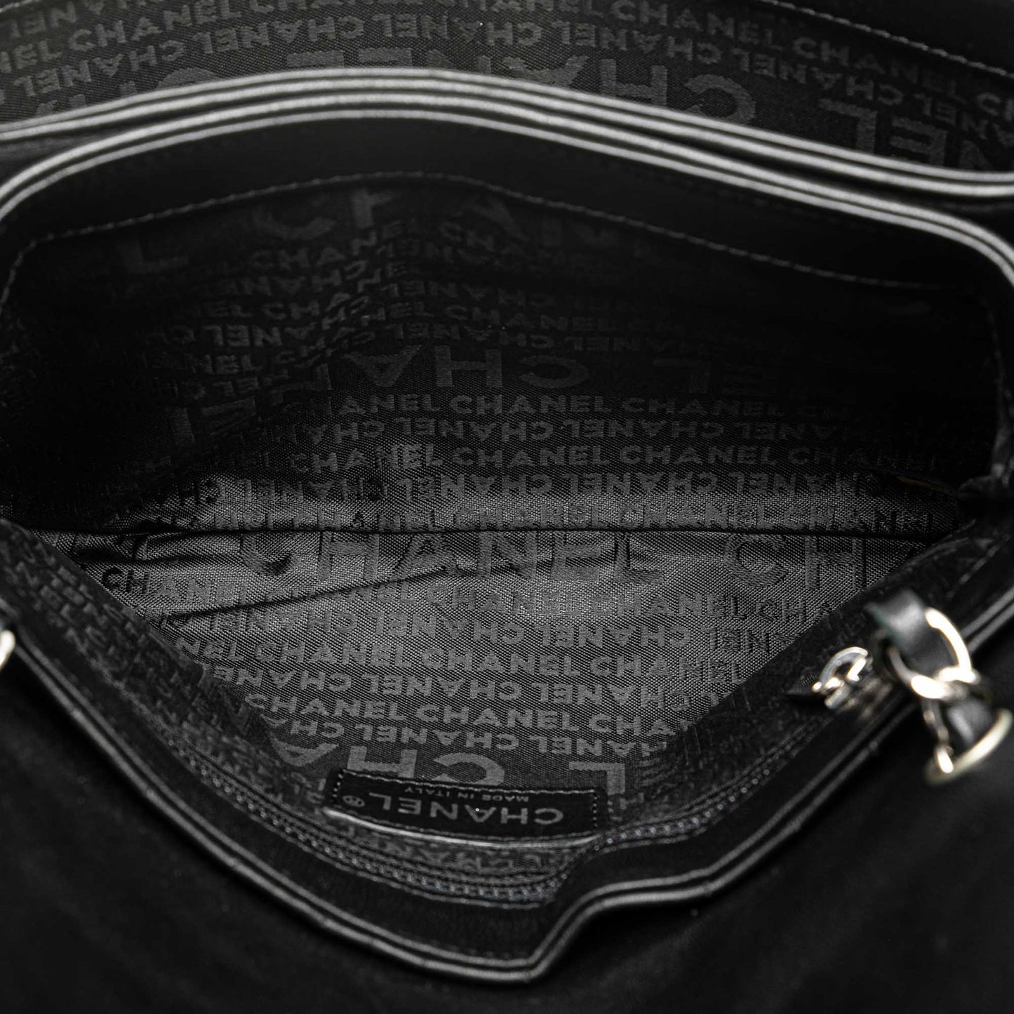Chanel Choco Bar Calfskin Camellia No. 5 CC Shoulder Bag