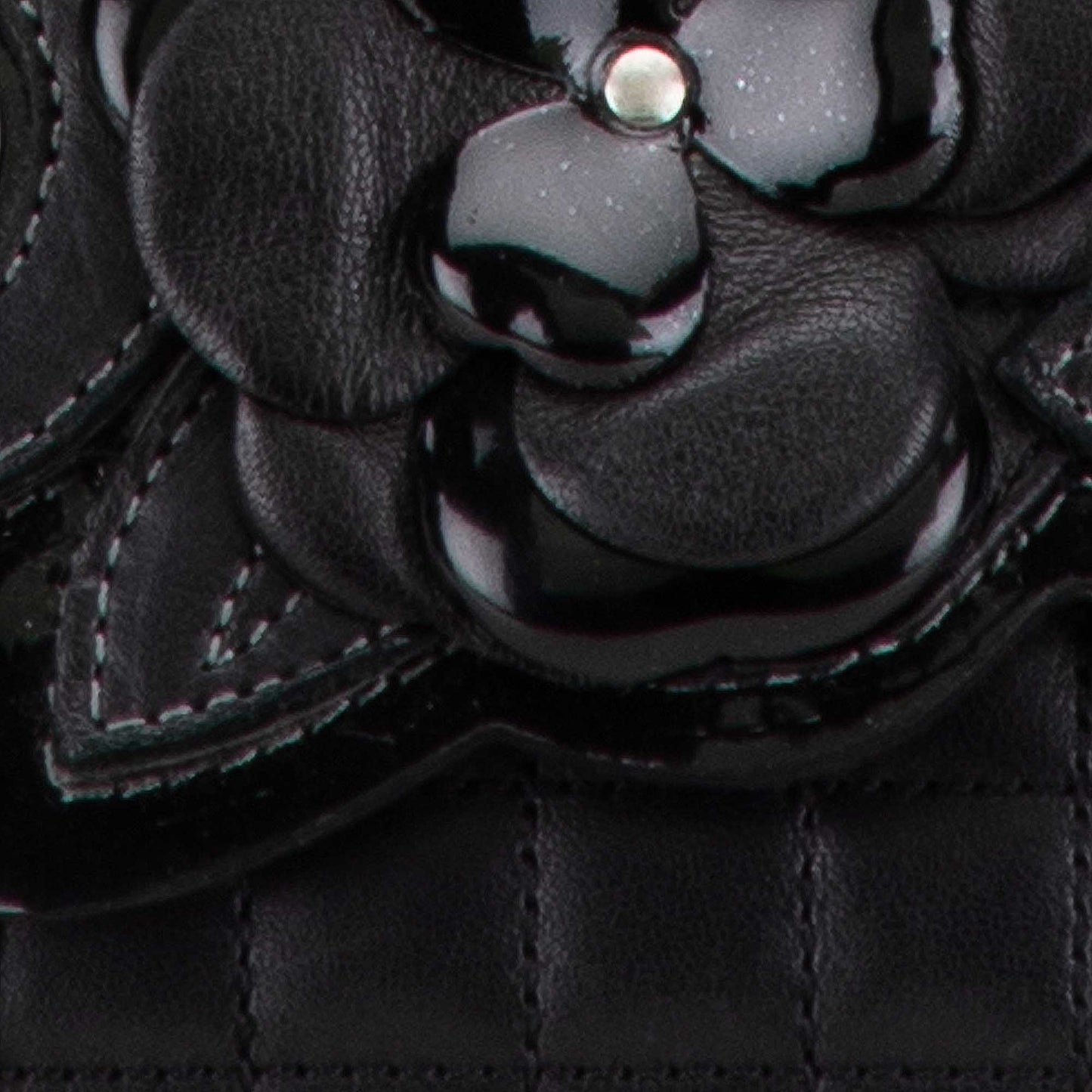 Chanel Choco Bar Calfskin Camellia No. 5 CC Shoulder Bag