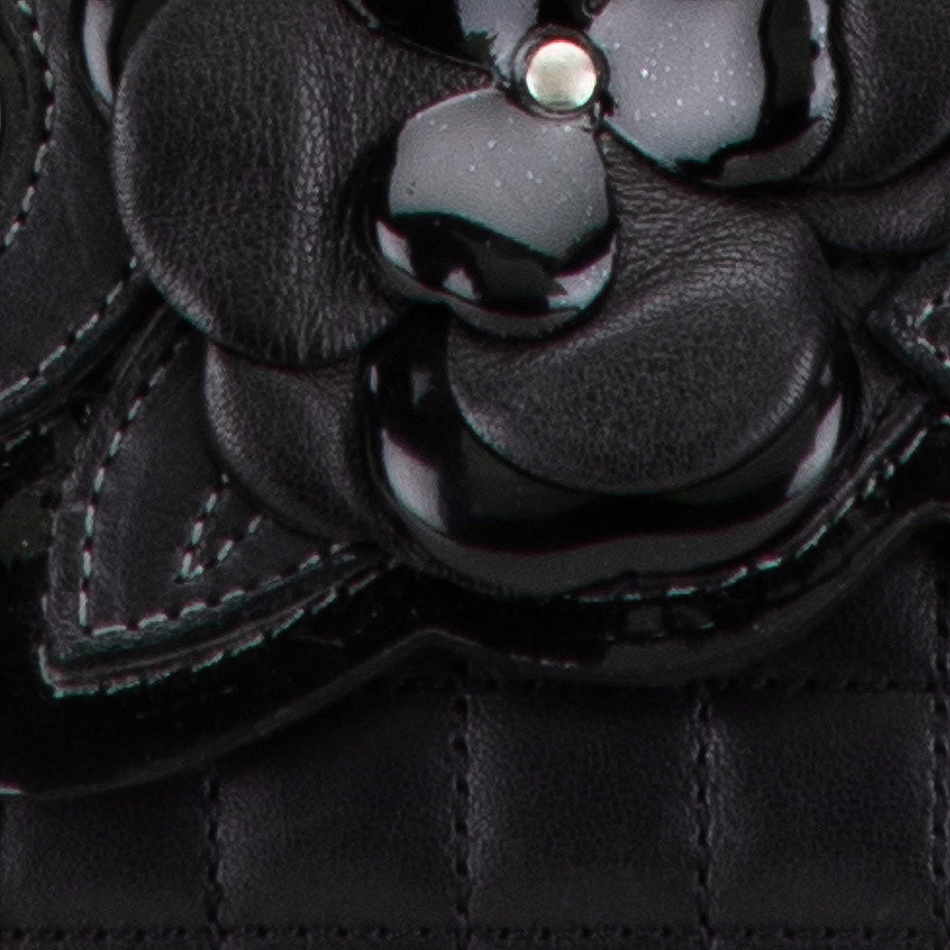 Chanel Choco Bar Calfskin Camellia No. 5 CC Shoulder Bag