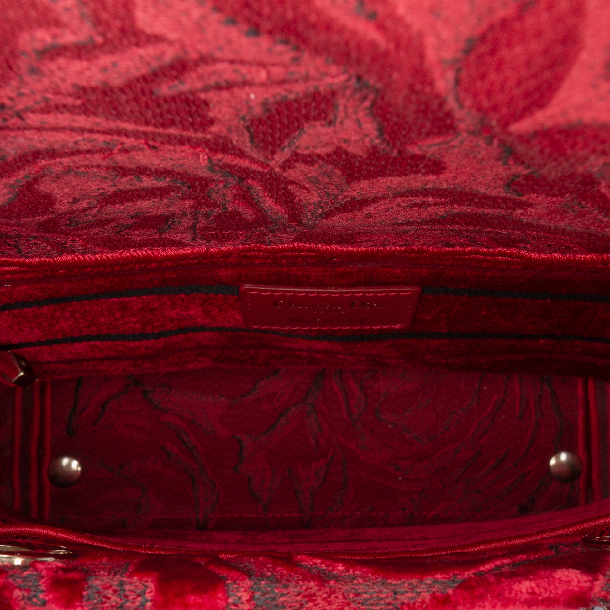 Dior Medium Embroidered Velvet Roses Lady D Lite