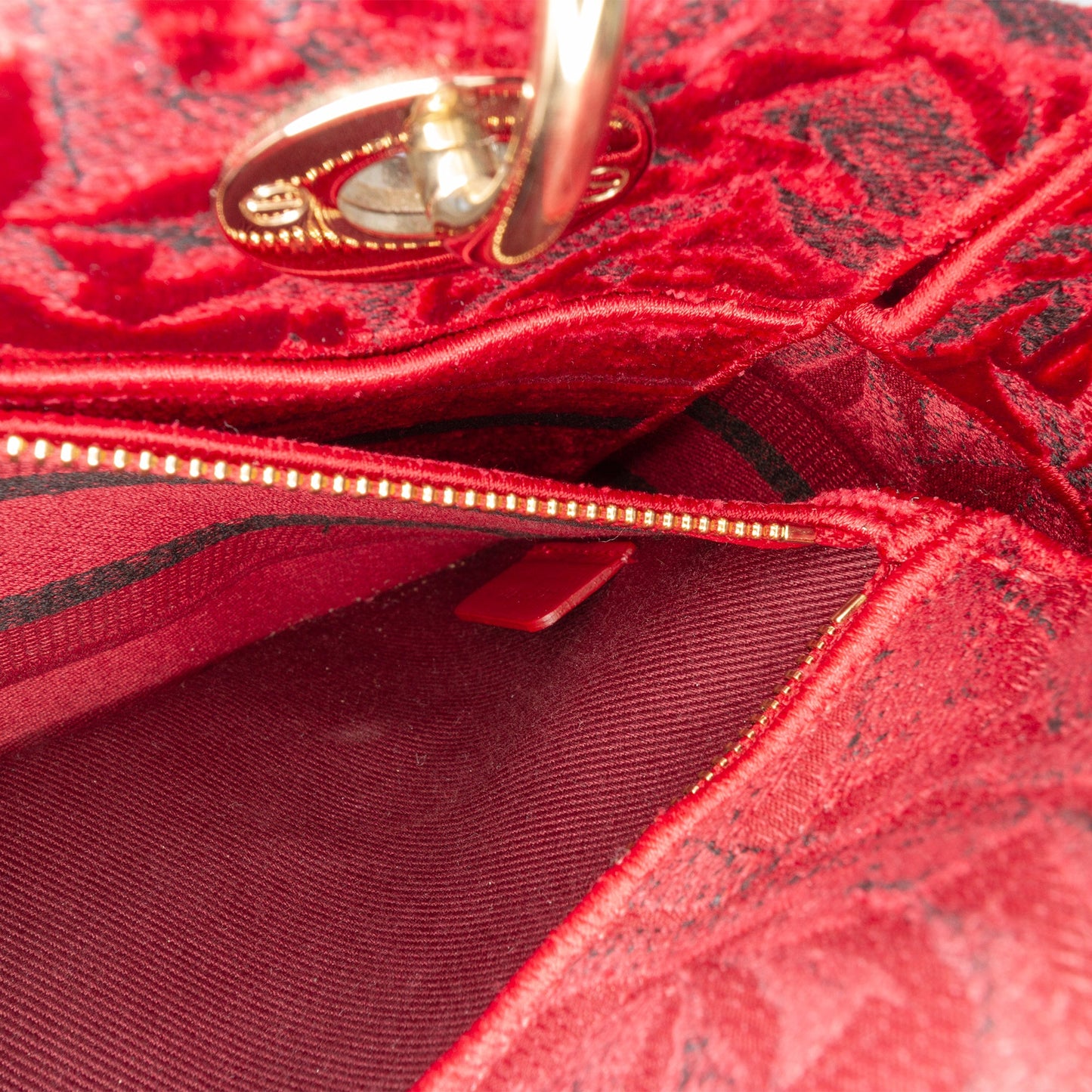 Dior Medium Embroidered Velvet Roses Lady D Lite