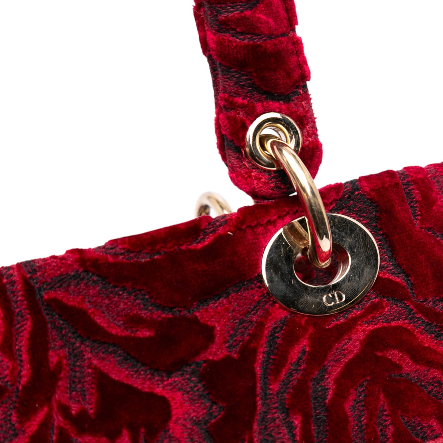 Dior Medium Embroidered Velvet Roses Lady D Lite