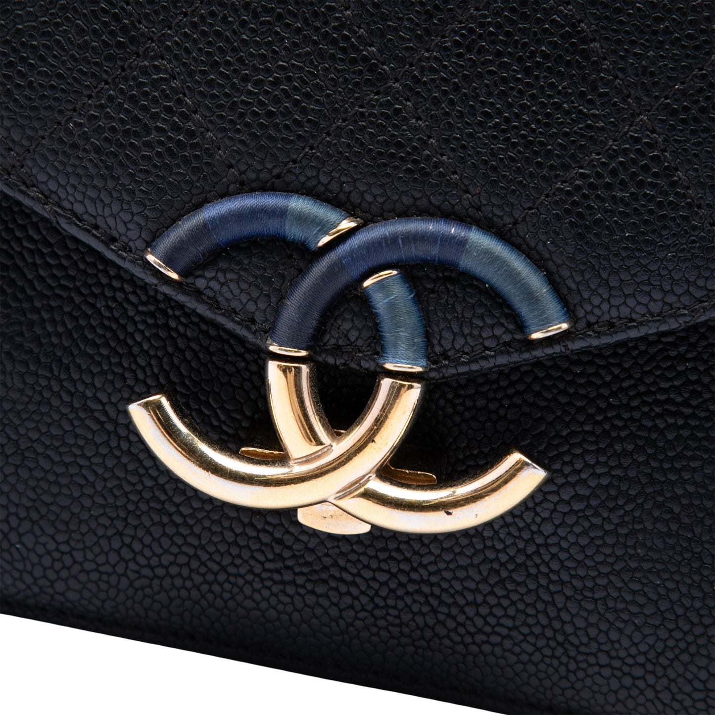 Chanel Paris Cuba Medium Quilted Caviar Thread Around Flap