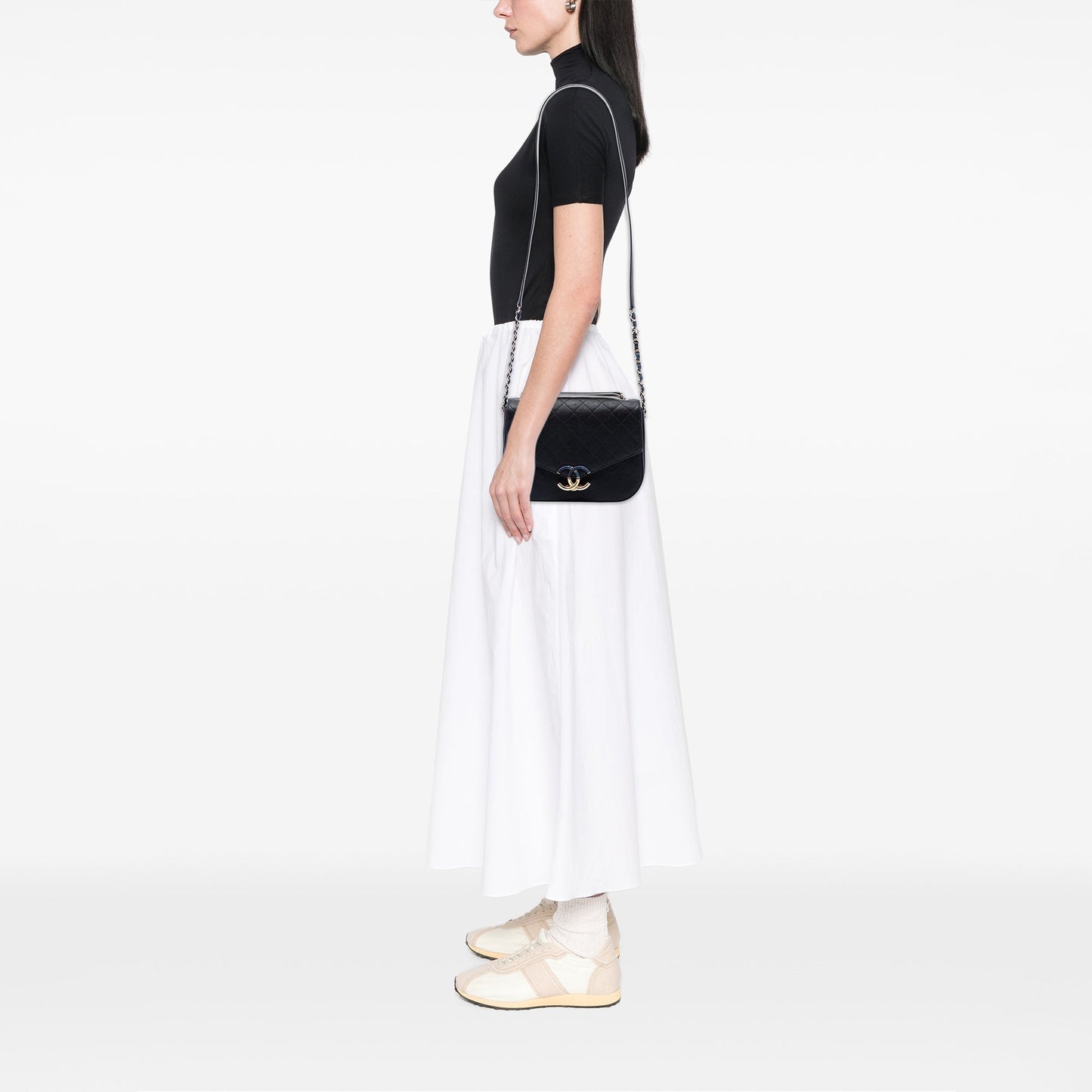 Chanel Paris Cuba Medium Quilted Caviar Thread Around Flap