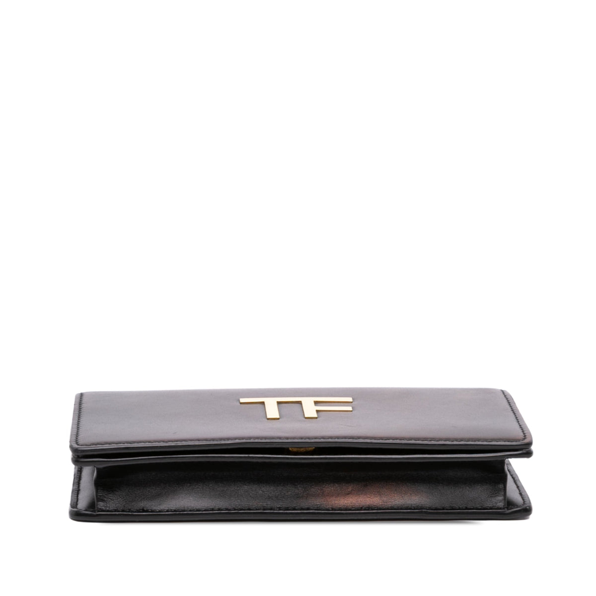 Tom Ford Mini Calfskin Palmellato TF Wallet On Strap — Black
