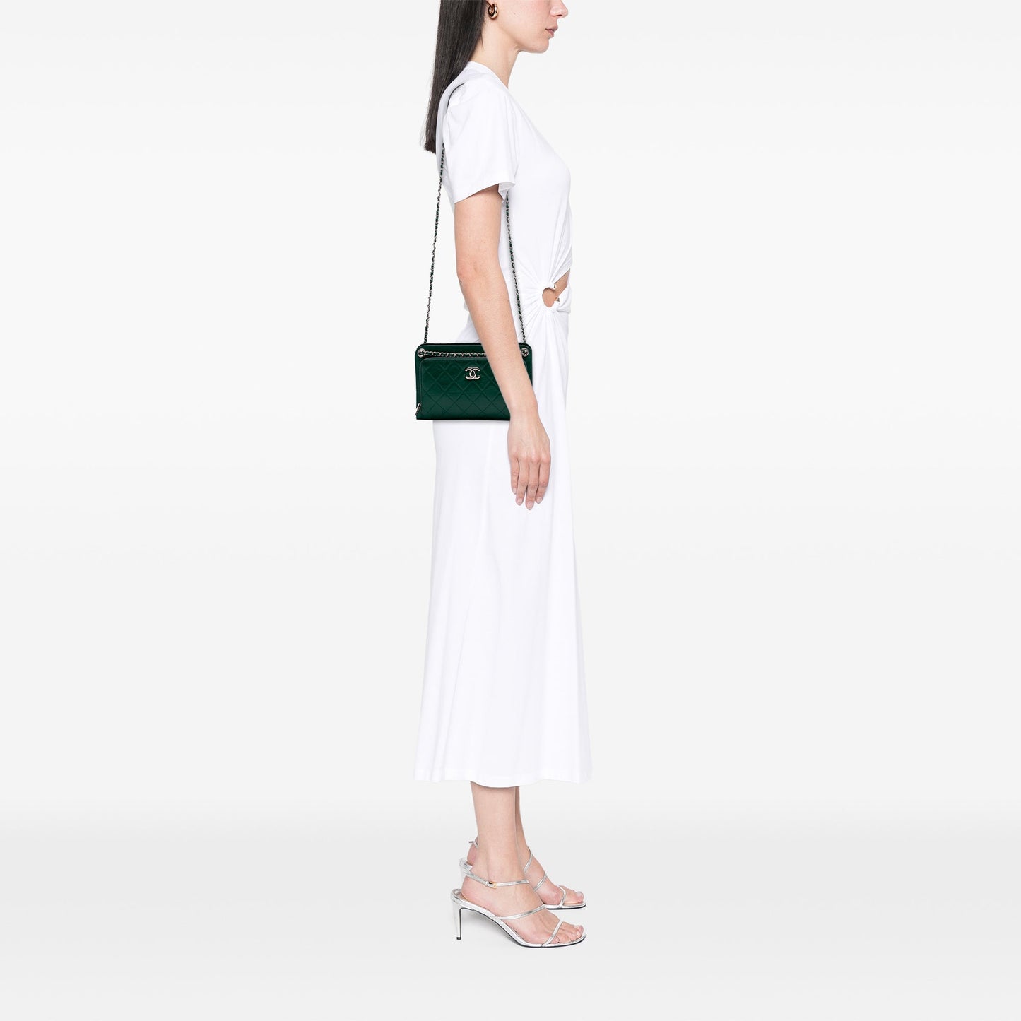 Chanel CC Quilted Crinkled Calfskin Front Pocket Crossbody