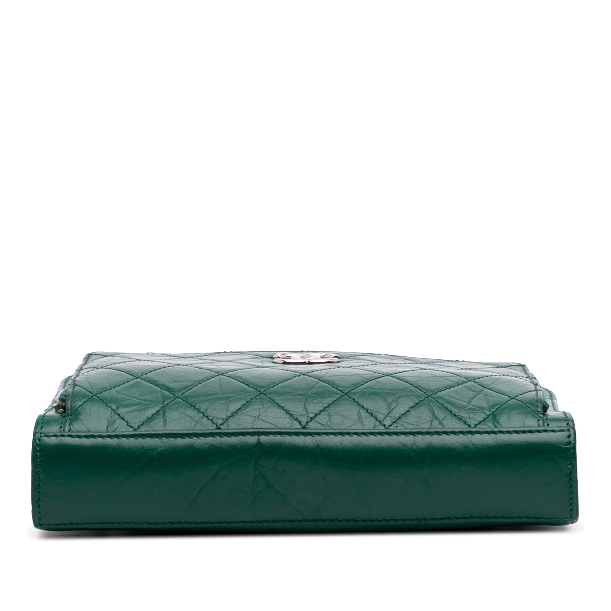 Chanel CC Quilted Crinkled Calfskin Front Pocket Crossbody