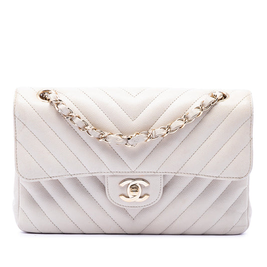 Chanel Small Classic Chevron Caviar Double Flap