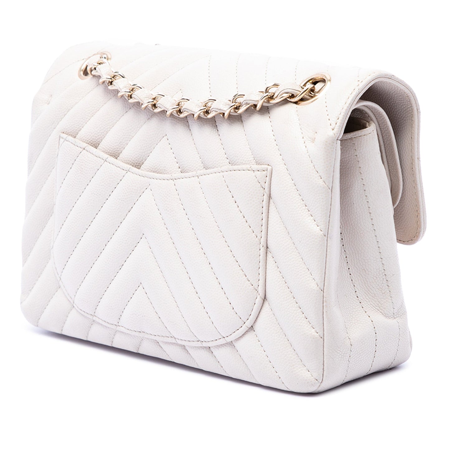Chanel Small Classic Chevron Caviar Double Flap