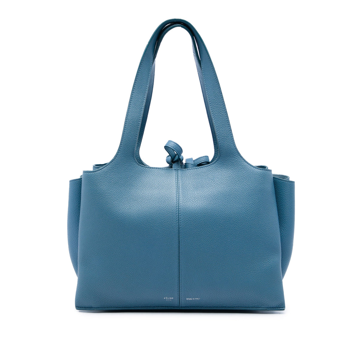 Celine Small Leather Trifold Tote — Blue