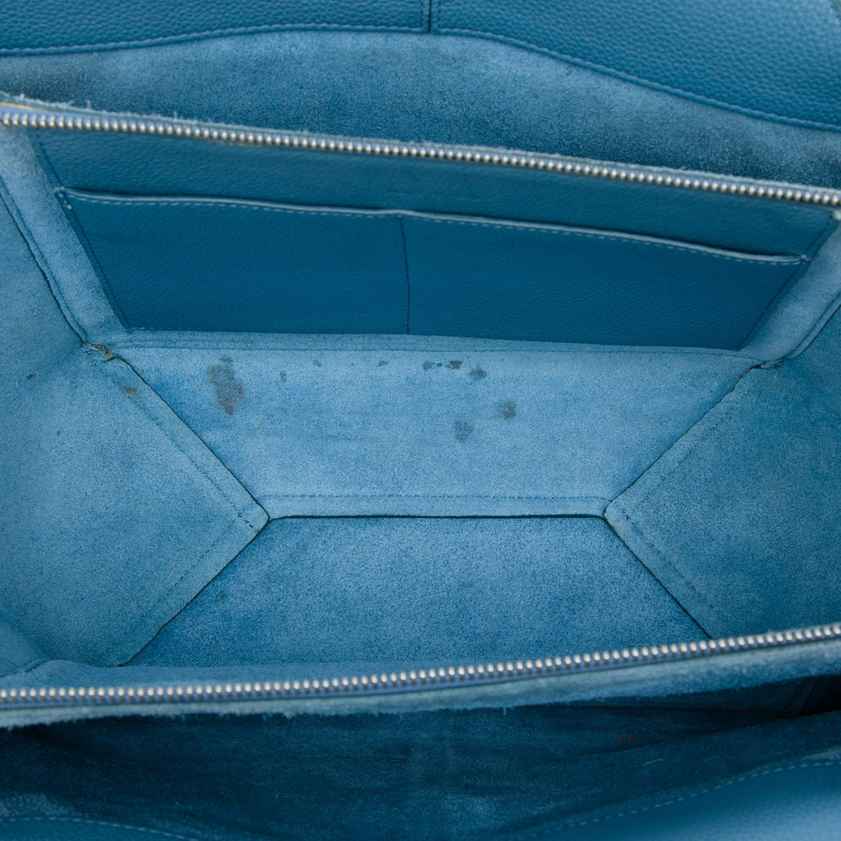 Celine Small Leather Trifold Tote — Blue