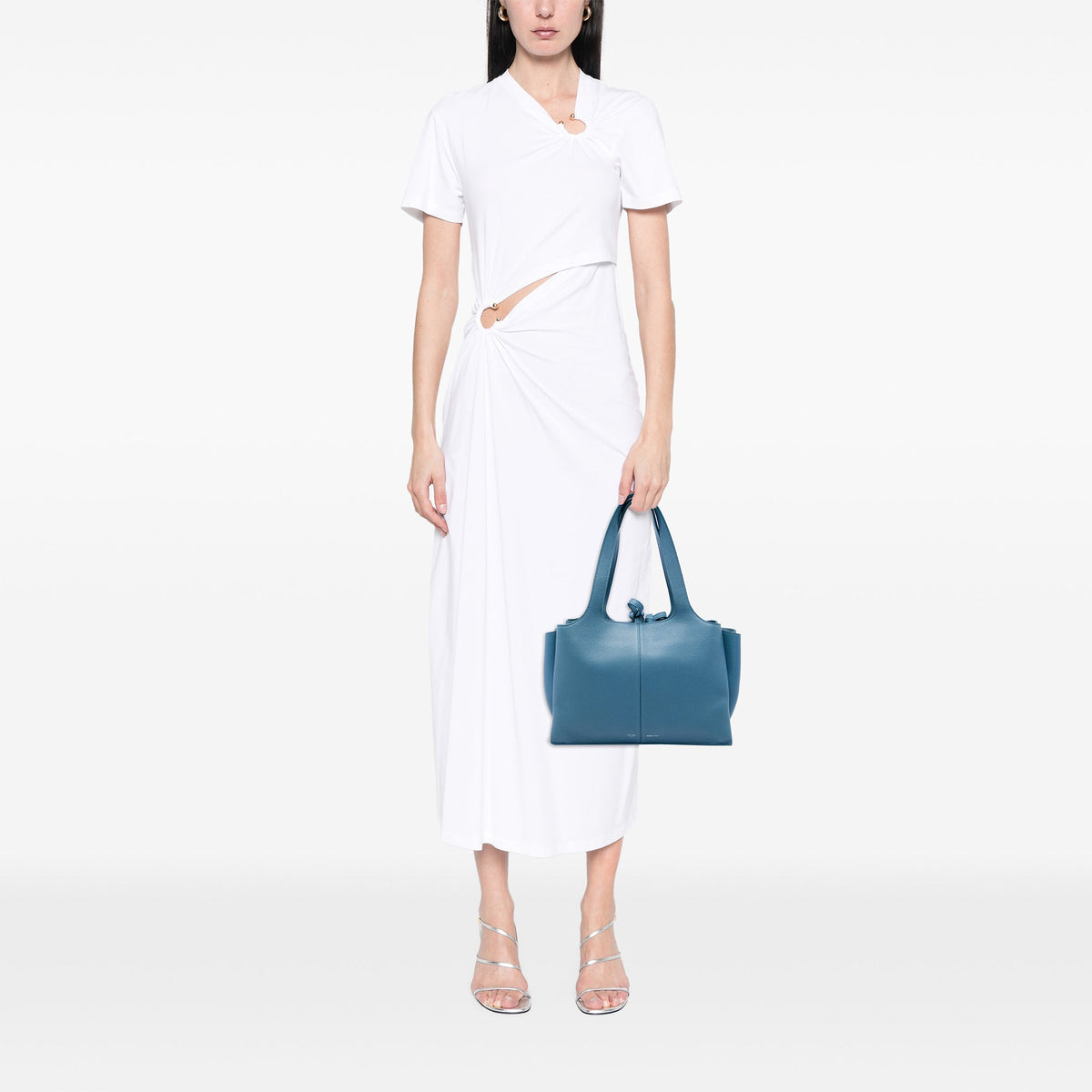 Celine Small Leather Trifold Tote — Blue