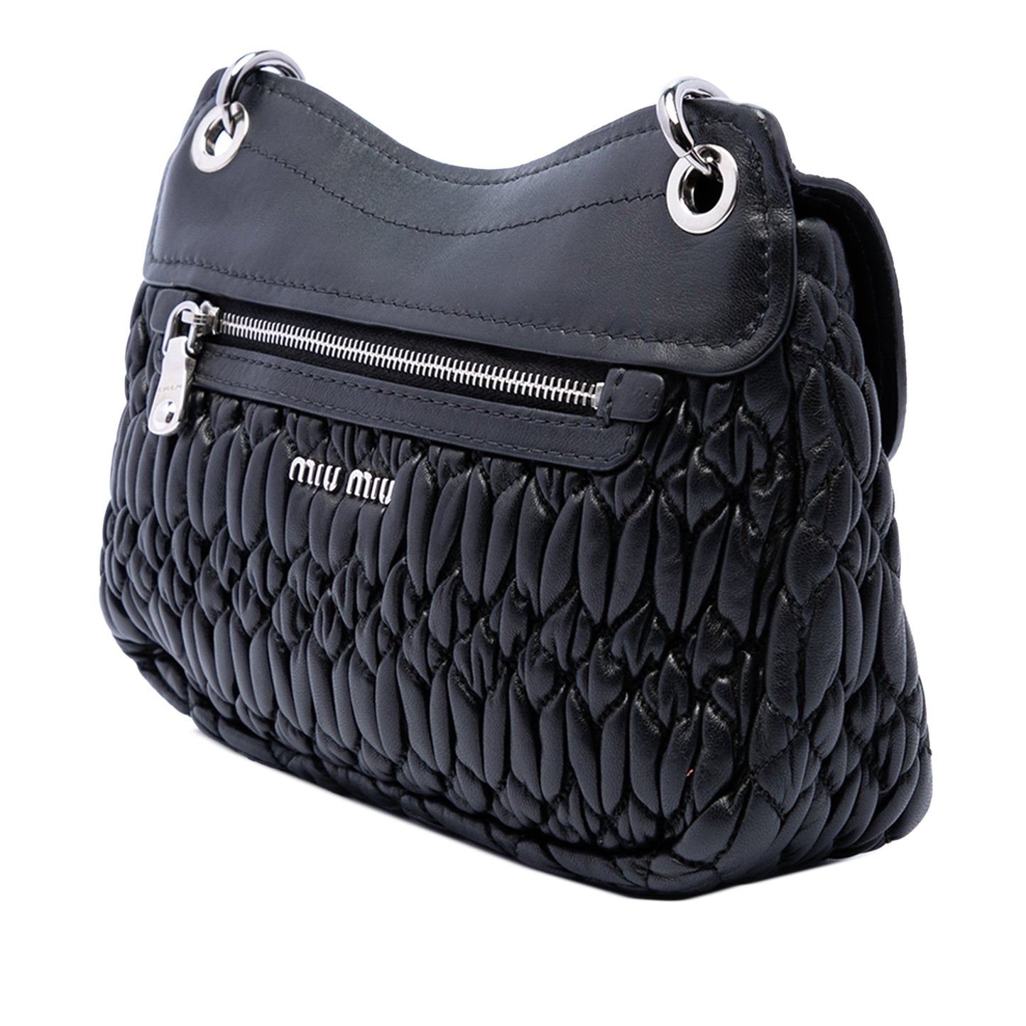 Miu Miu Matelasse Nappa Crystal Chain Crossbody