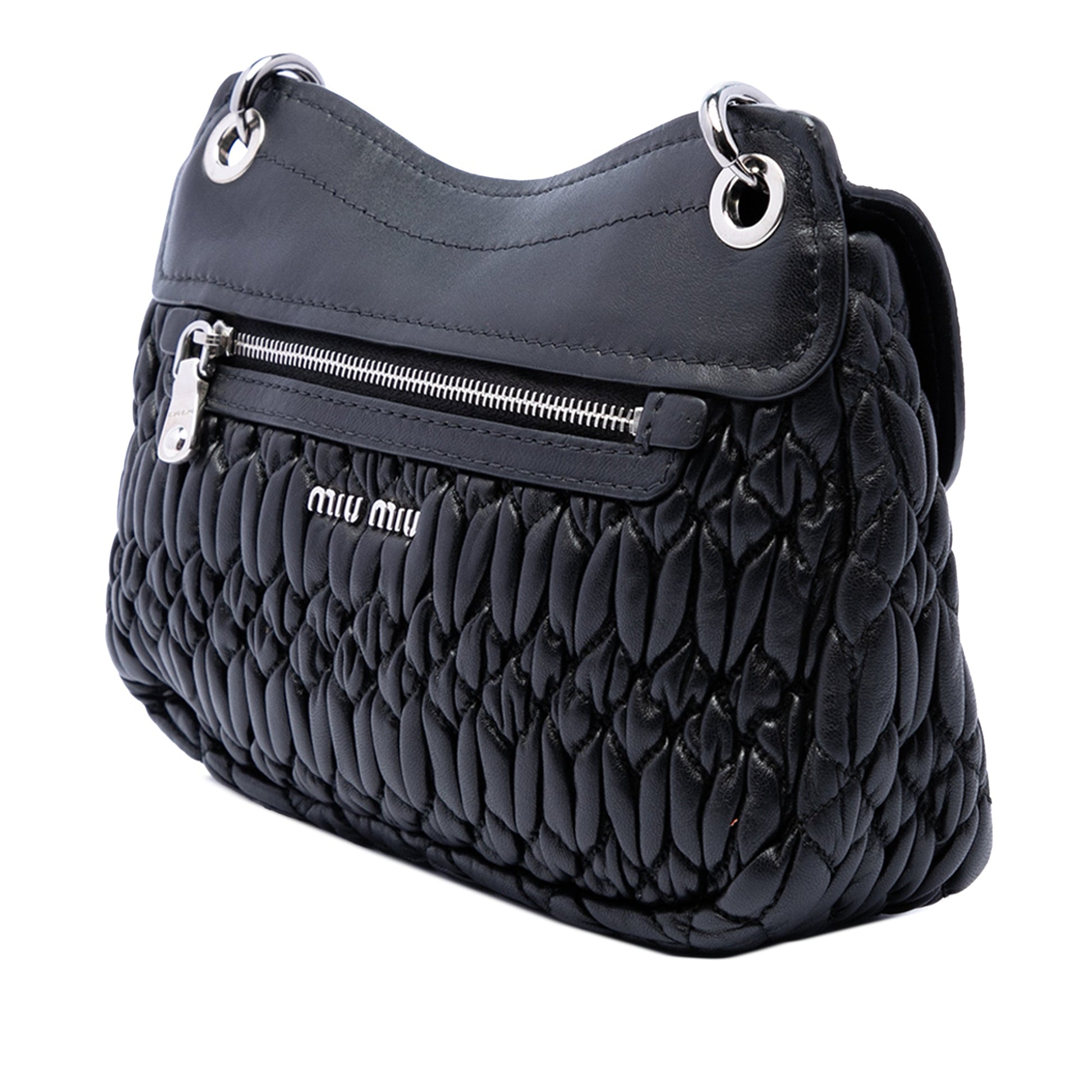 Miu Miu Matelasse Nappa Crystal Chain Crossbody
