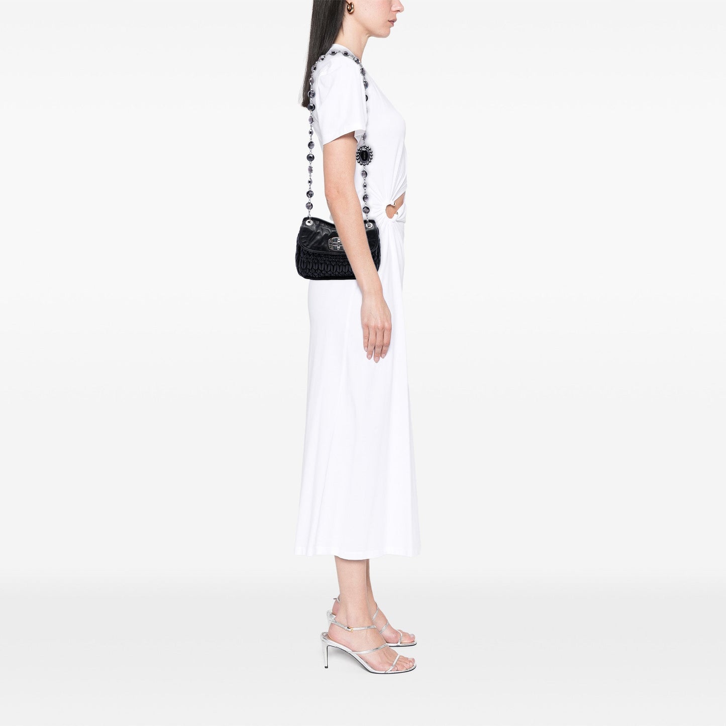 Miu Miu Matelasse Nappa Crystal Chain Crossbody