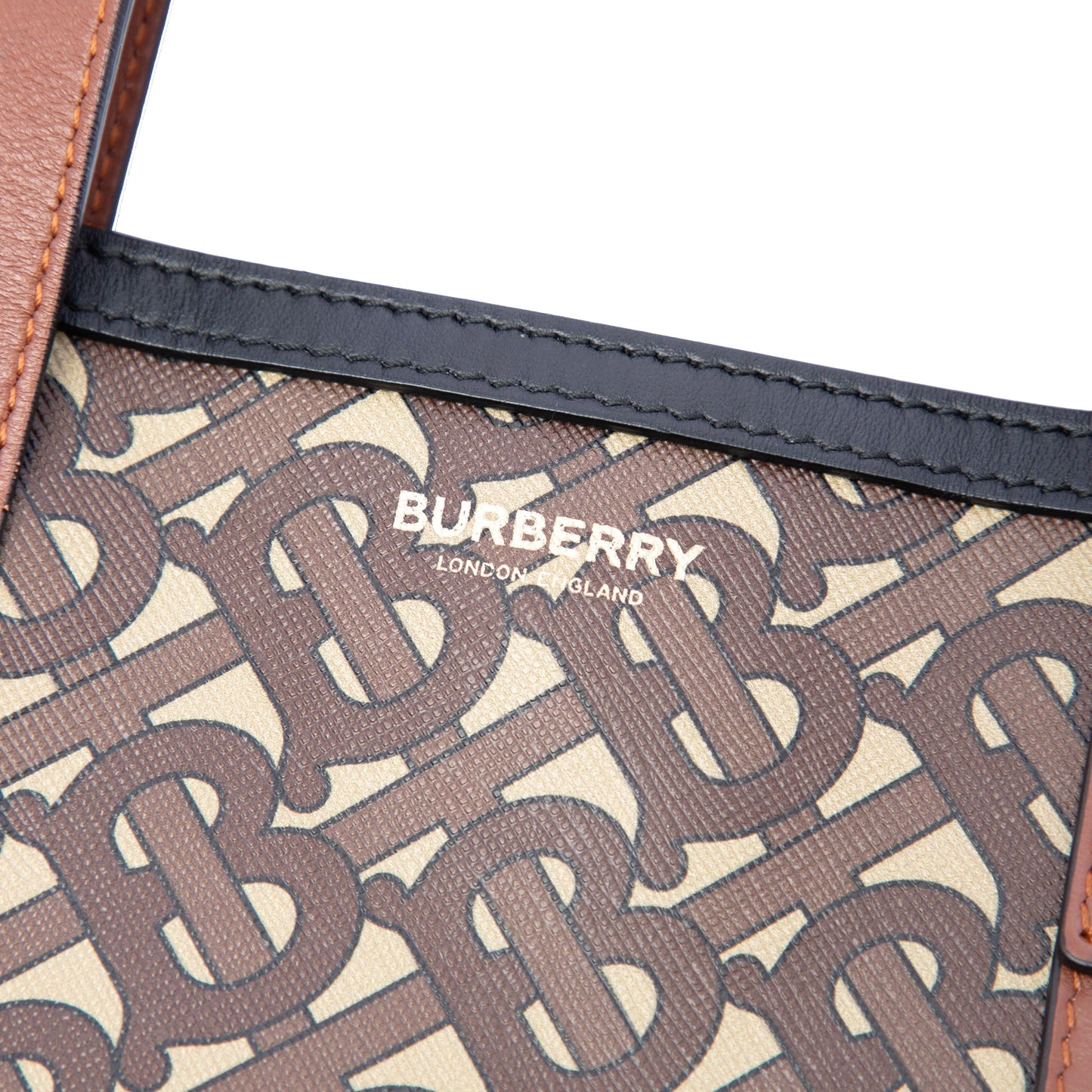 Burberry TB Monogram E-Canvas Stripe Vertical Tote