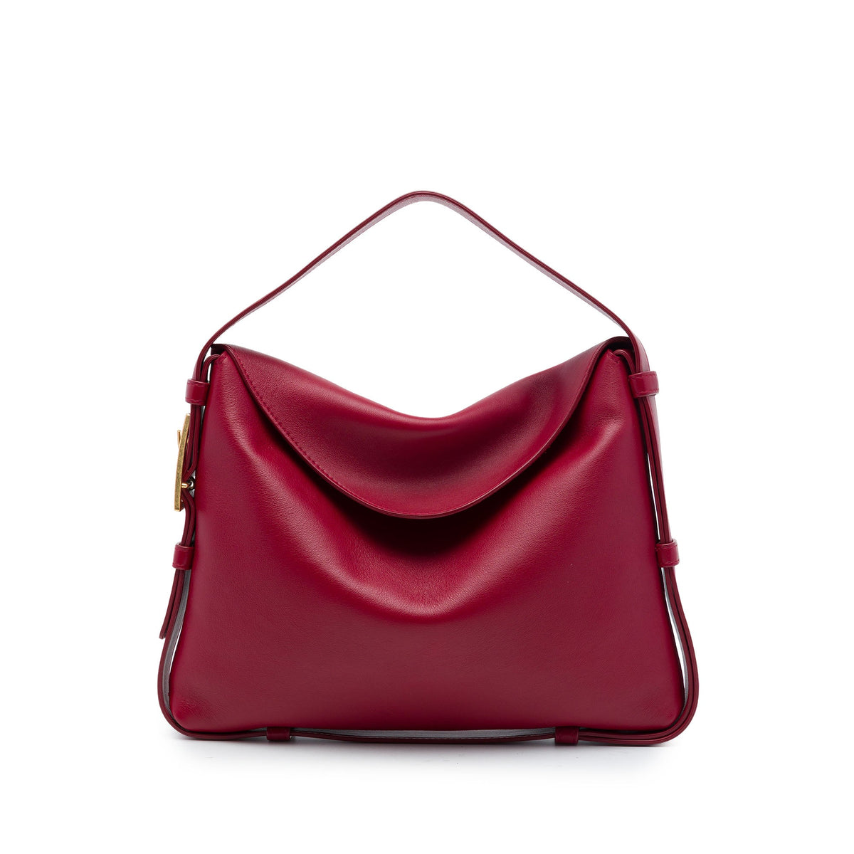 Bottega Veneta Calfskin Cradle Handbag — Red