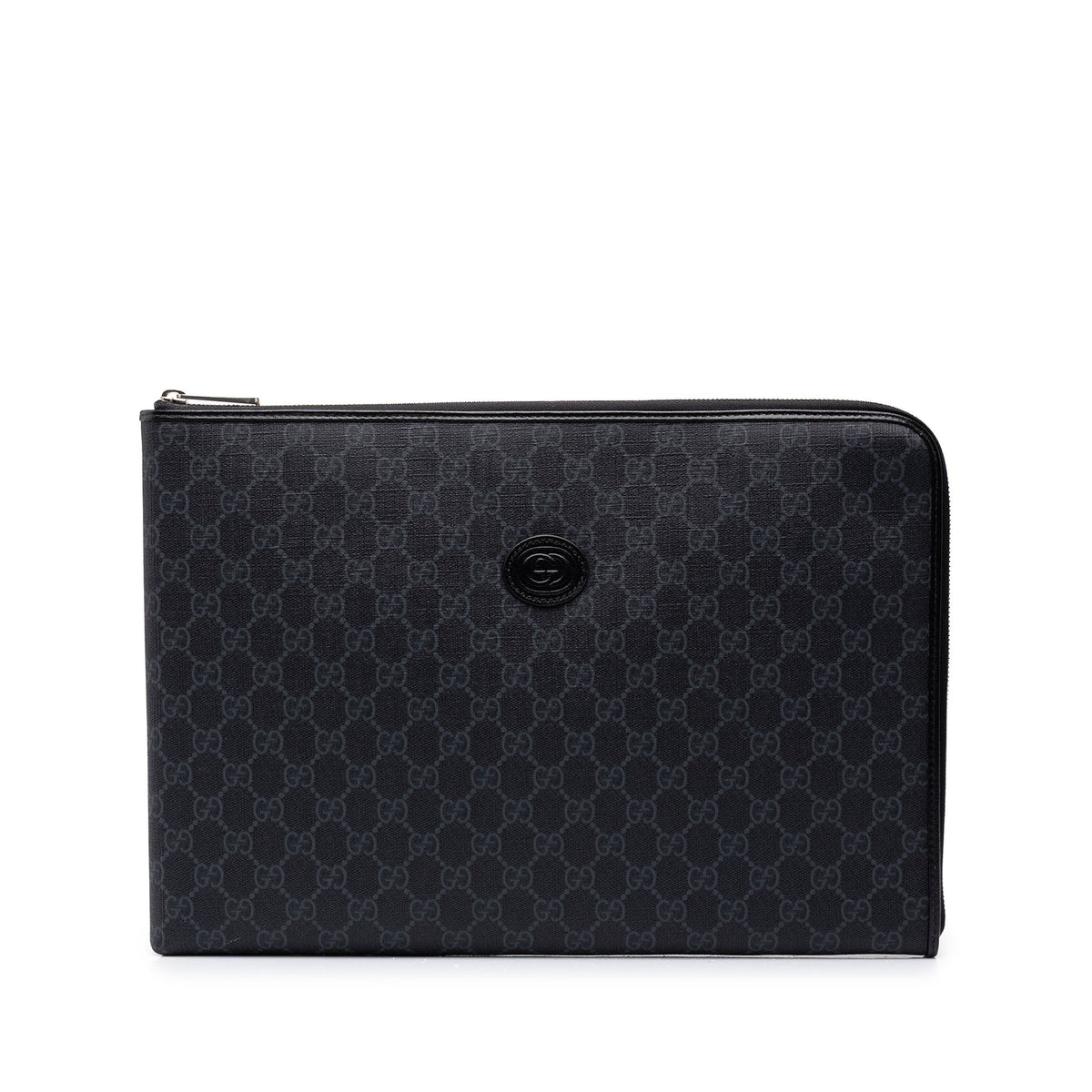 Gucci GG Supreme Interlocking G Clutch — Black