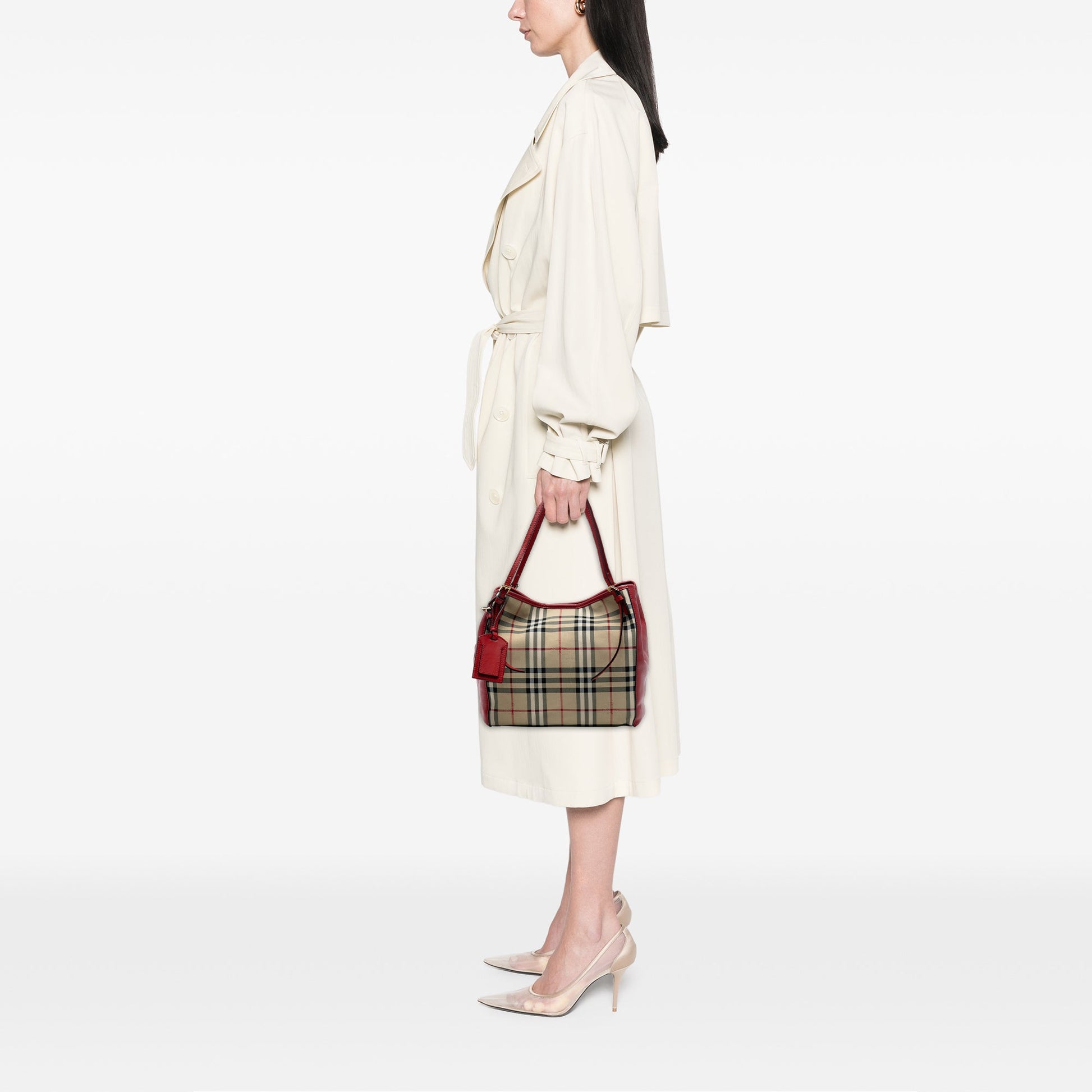 Burberry Small Haymarket Check Canvas and Leather Canterbury Tote