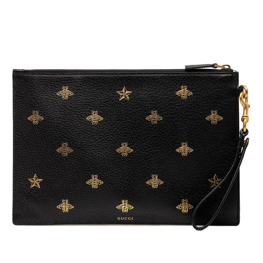 Leather Bee Star Clutch
