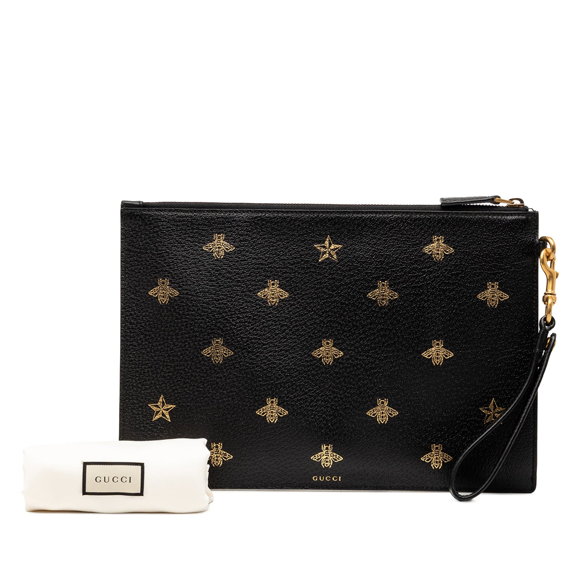 Leather Bee Star Clutch