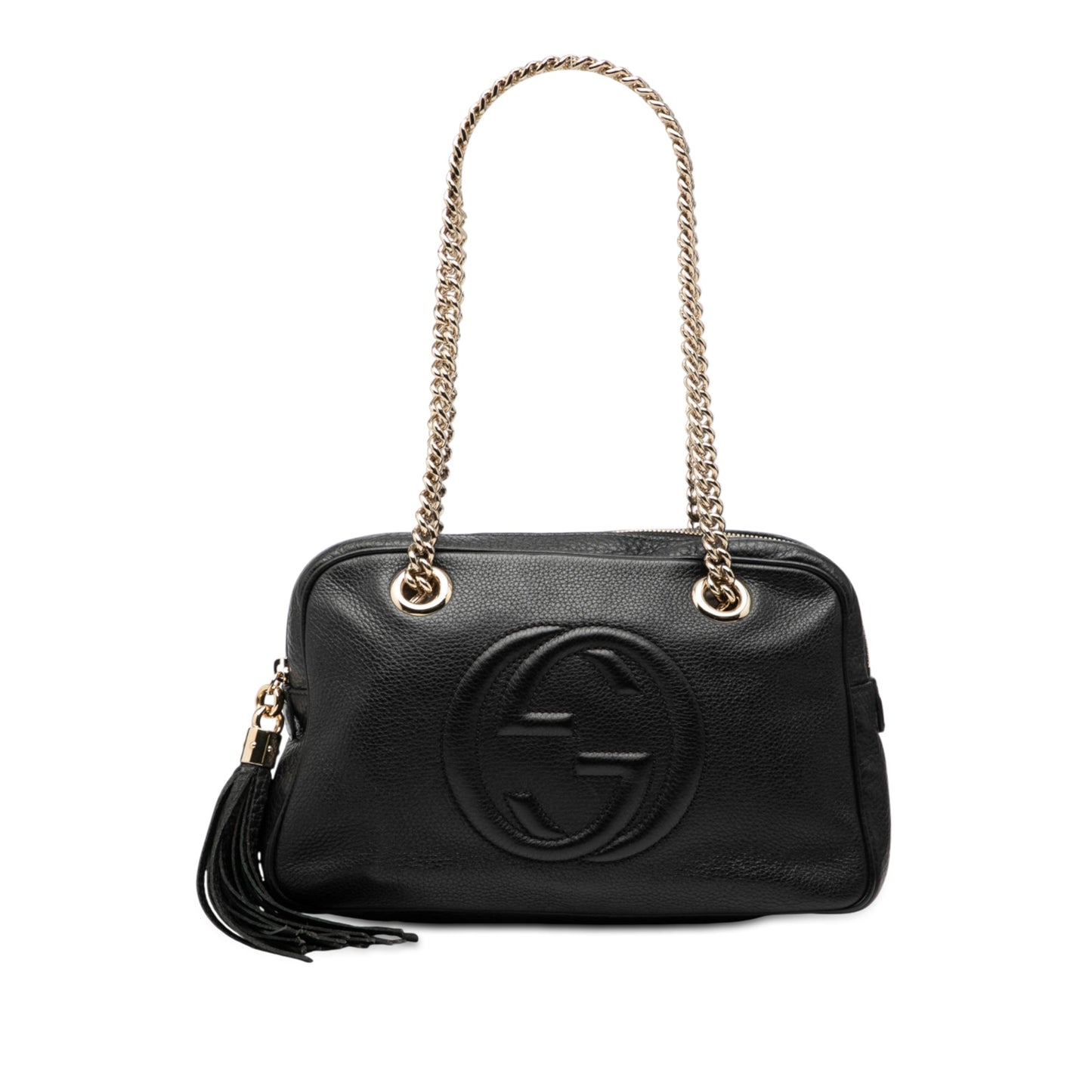 Gucci Pebbled Leather Soho Chain Zip Shoulder Bag