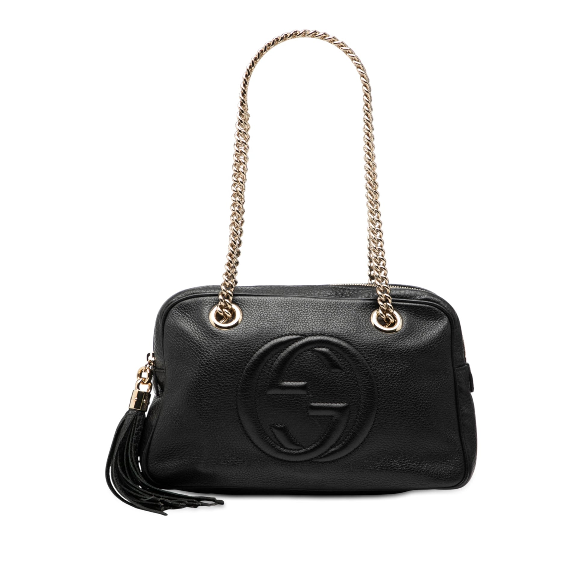 Gucci Pebbled Leather Soho Chain Zip Shoulder Bag