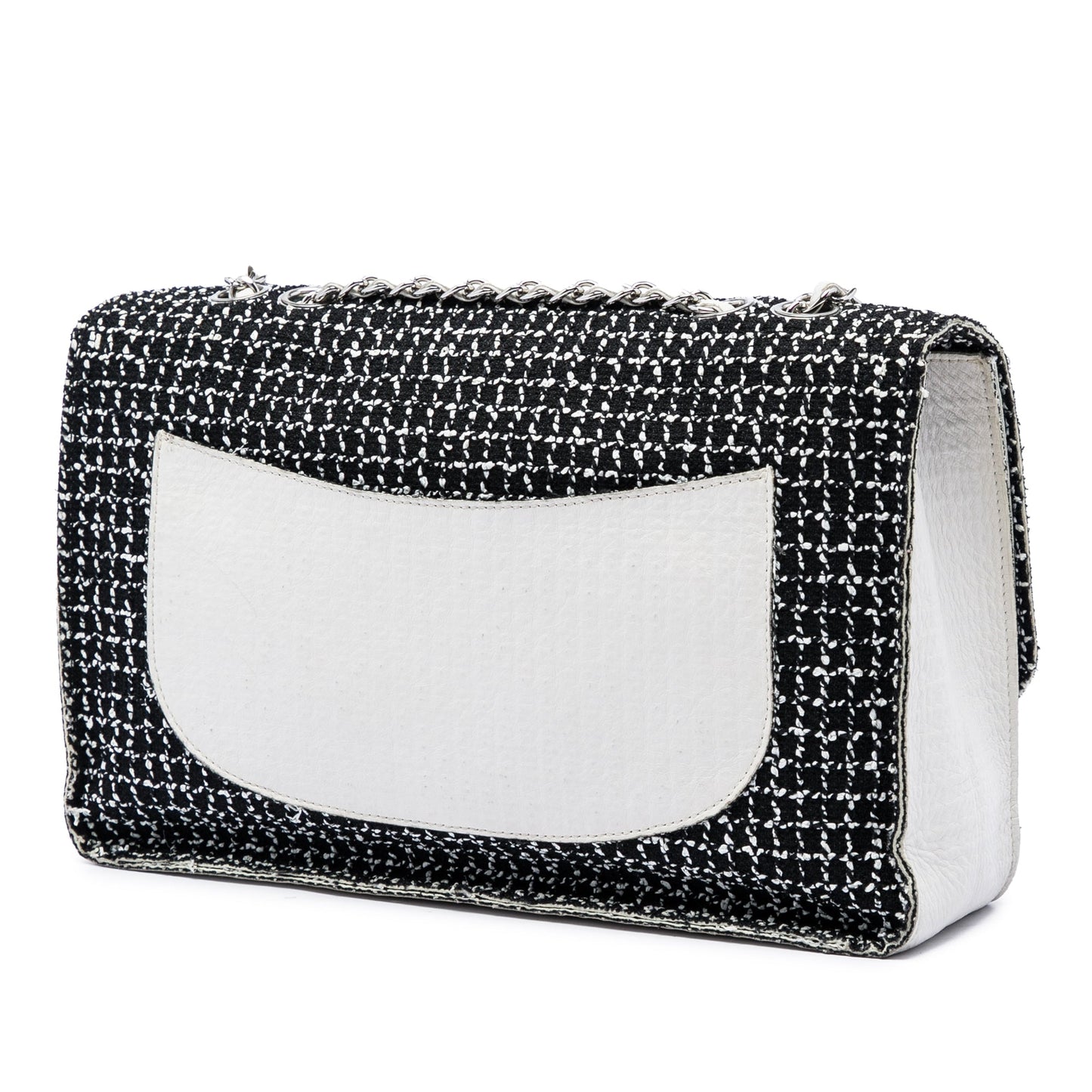 Chanel Jumbo Classic Tweed and Calfskin Single Flap