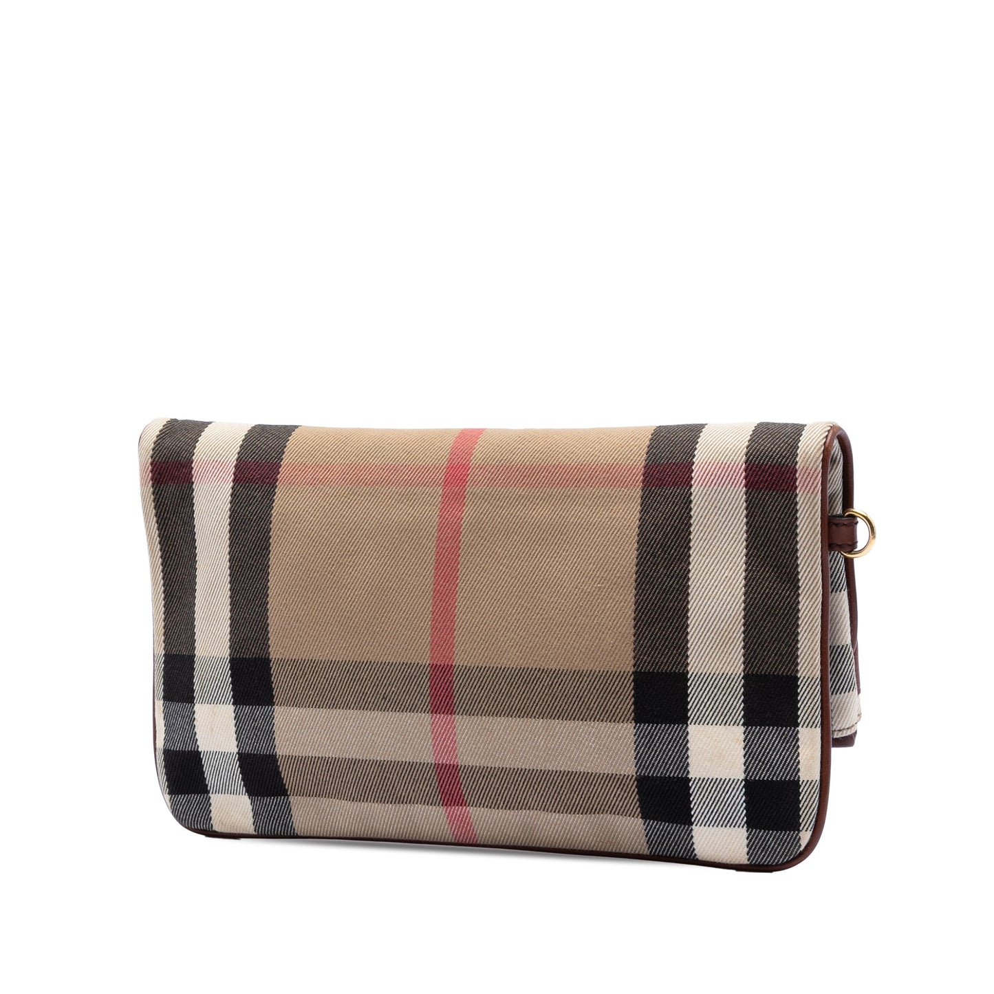 Burberry House Check Canvas and Leather Adeline Fold Over Wristlet Clutch
