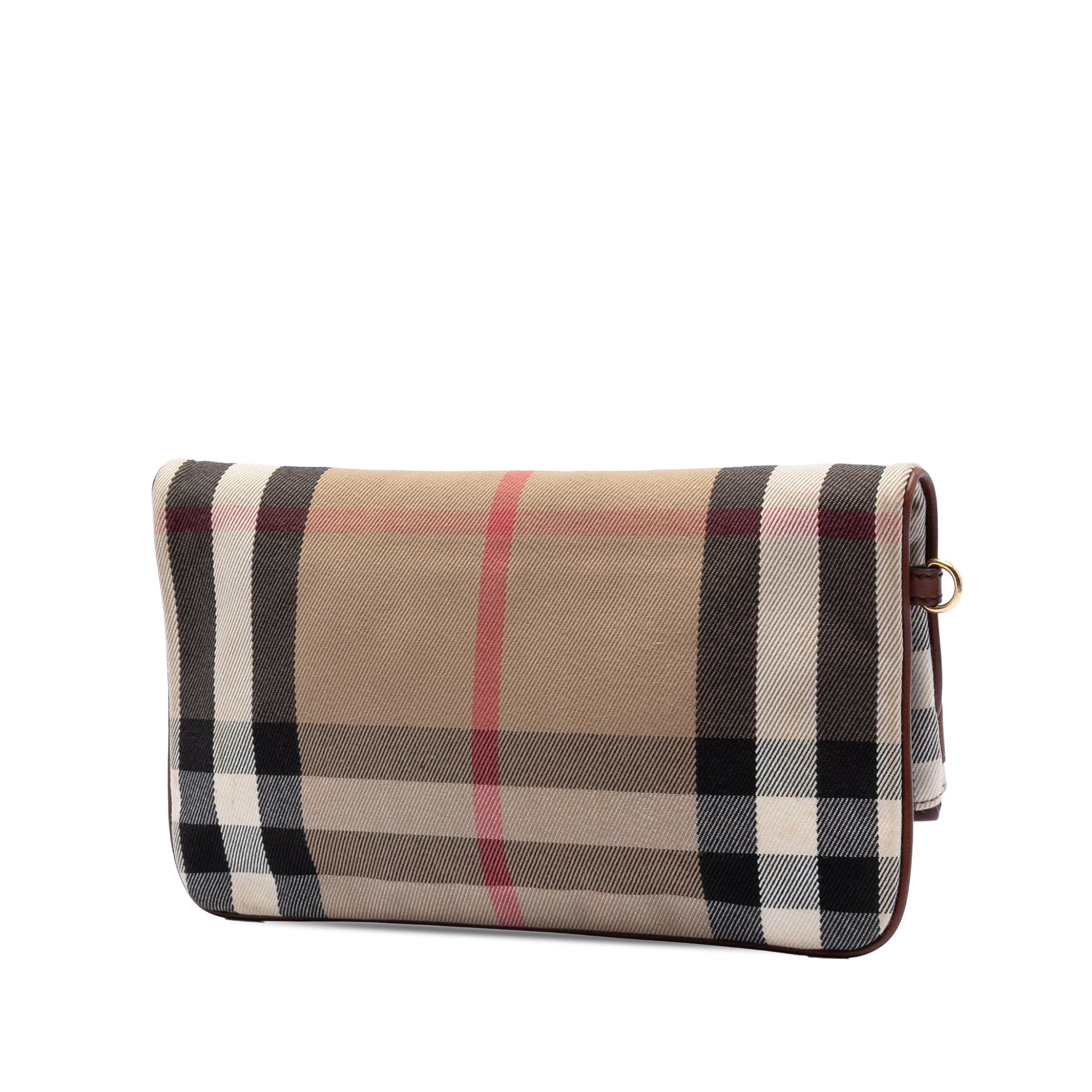 Burberry House Check Canvas and Leather Adeline Fold Over Wristlet Clutch