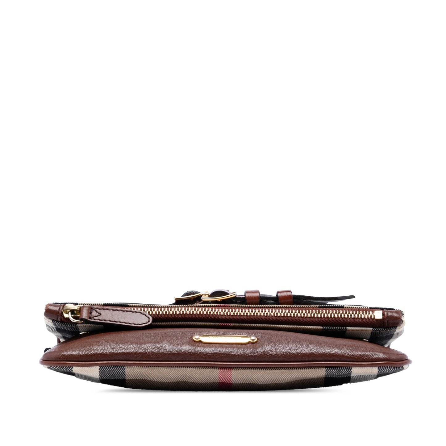Burberry House Check Canvas and Leather Adeline Fold Over Wristlet Clutch