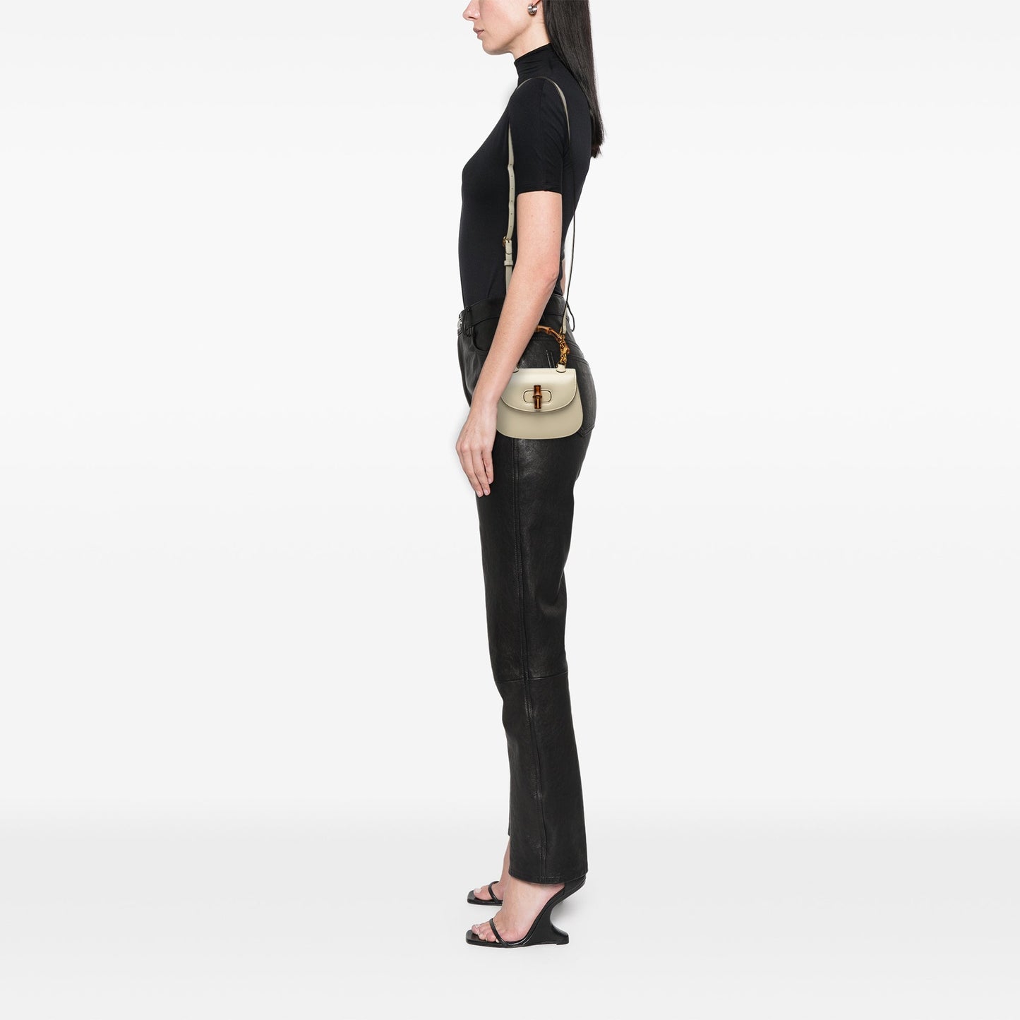Gucci Mini Calfskin 1947 Bamboo Top Handle Bag