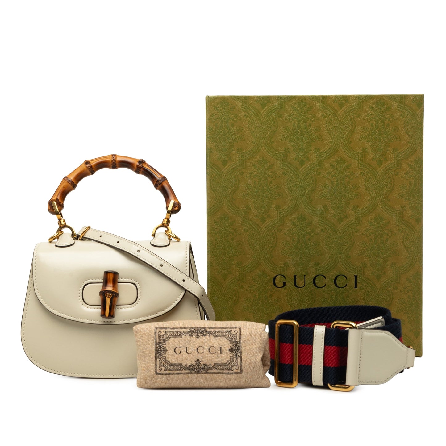Gucci Mini Calfskin 1947 Bamboo Top Handle Bag
