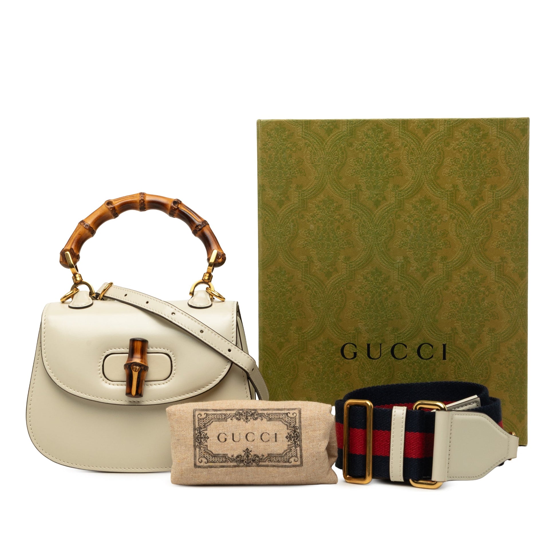 Gucci Mini Calfskin 1947 Bamboo Top Handle Bag
