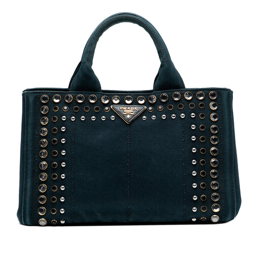 Prada Small Canvas Canapa Bijoux Satchel
