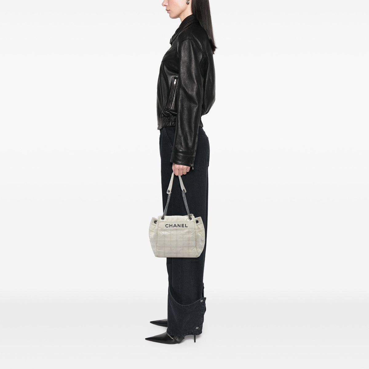 Chanel Chocolate Bar Lambskin LAX Accordion Shoulder Bag
