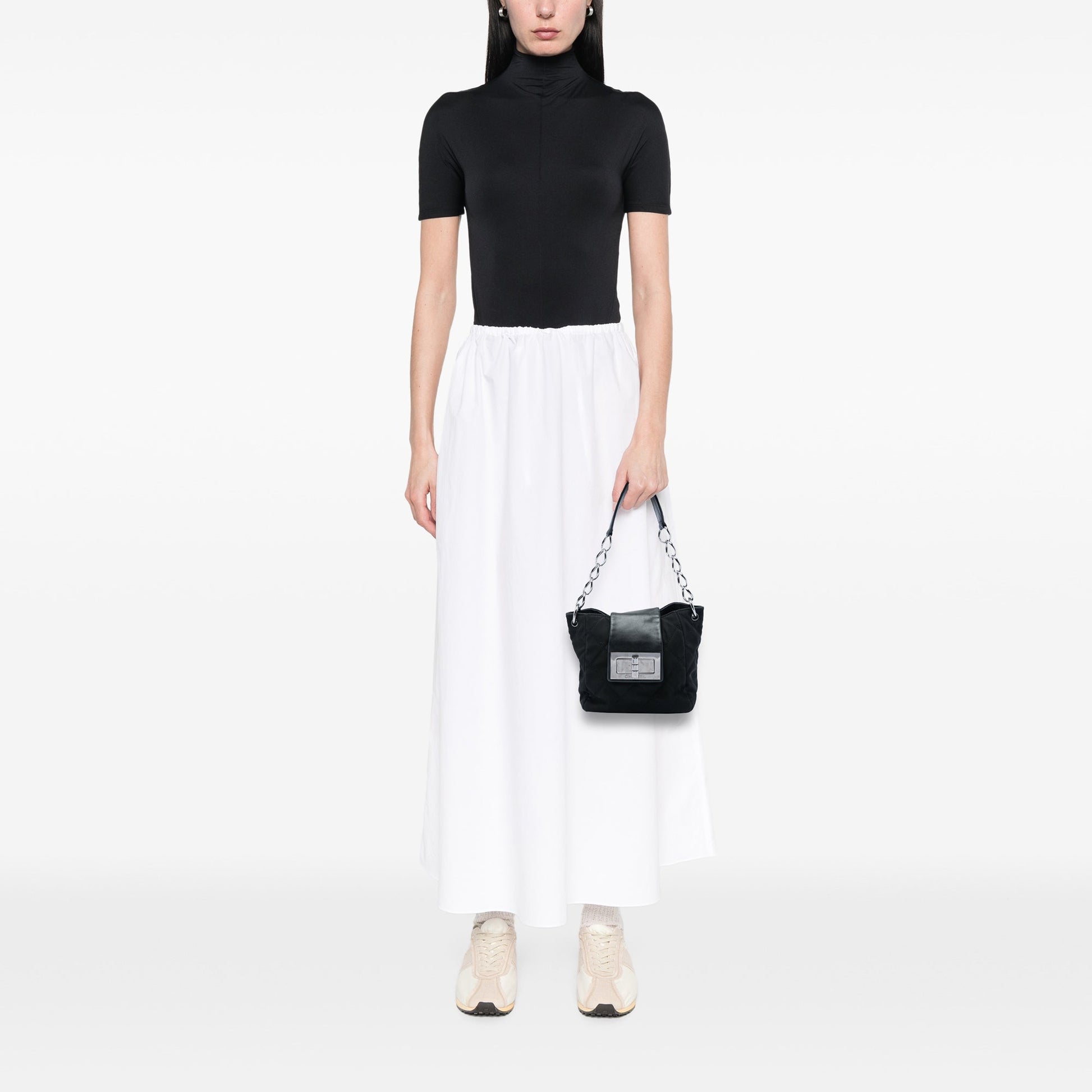 Chanel Quilted Nylon Giant Mademoiselle Turnlock Shoulder Bag