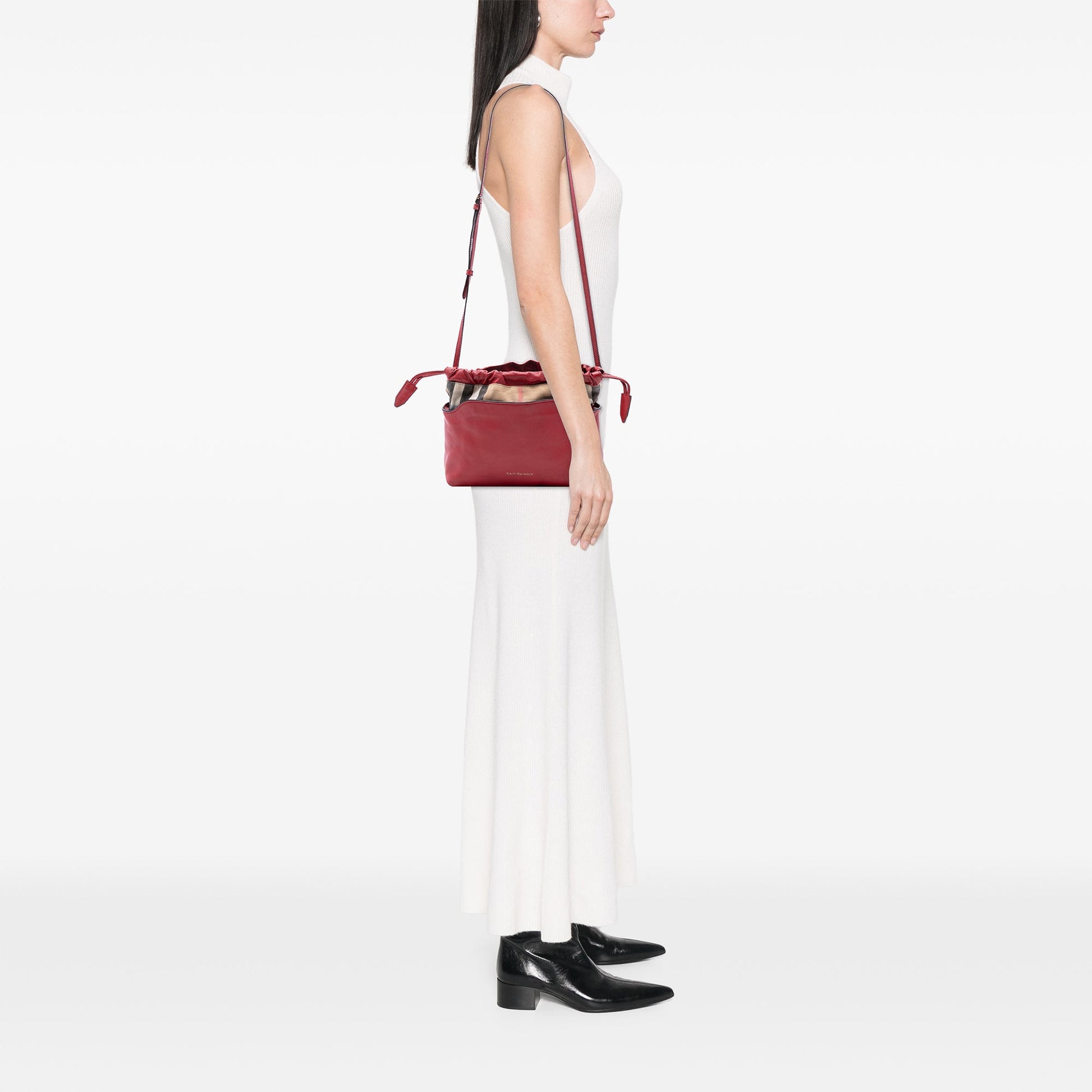 Burberry House Check Canvas and Calfskin Little Crush Crossbody