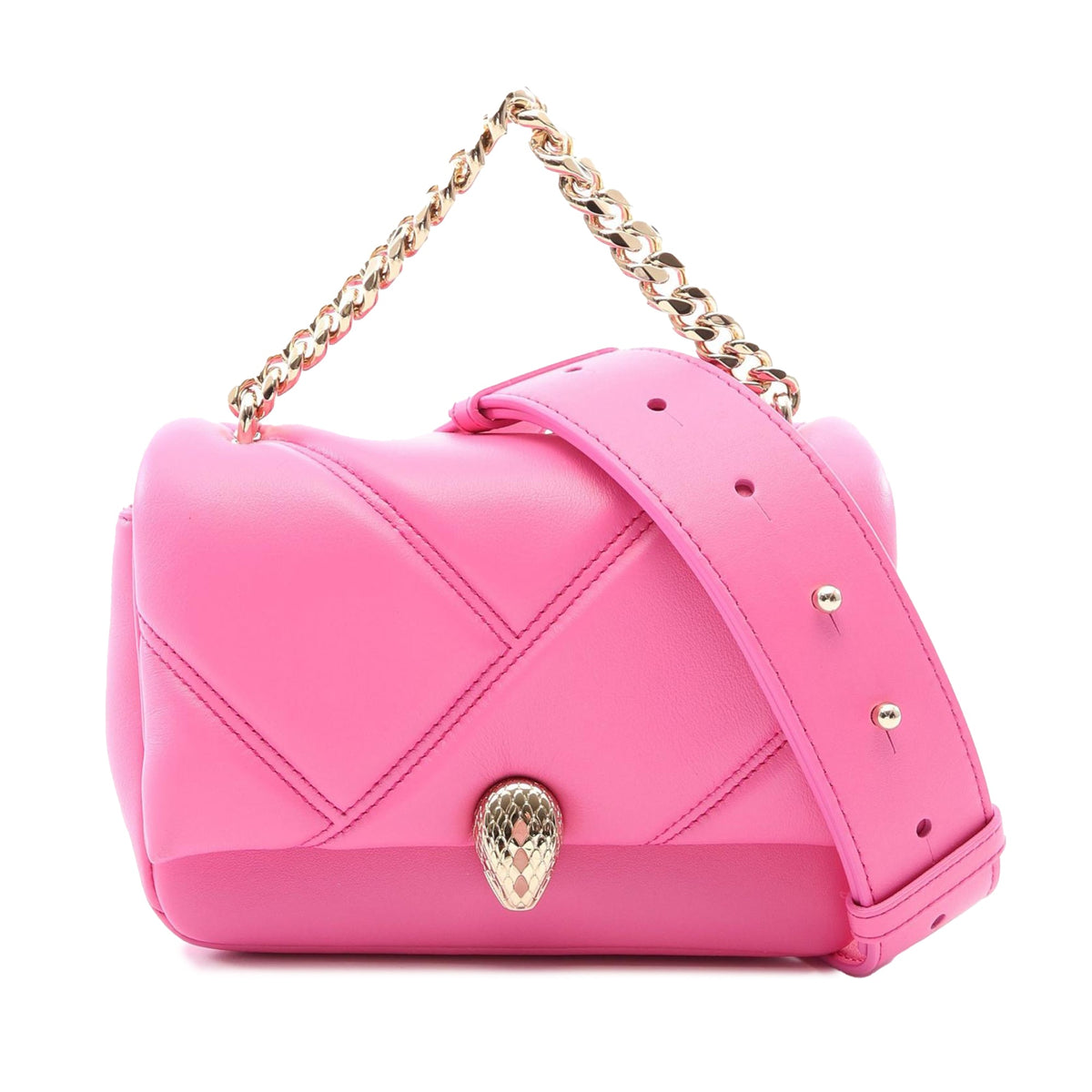 Bvlgari Mini Leather Serpenti Cabochon Satchel — Pink