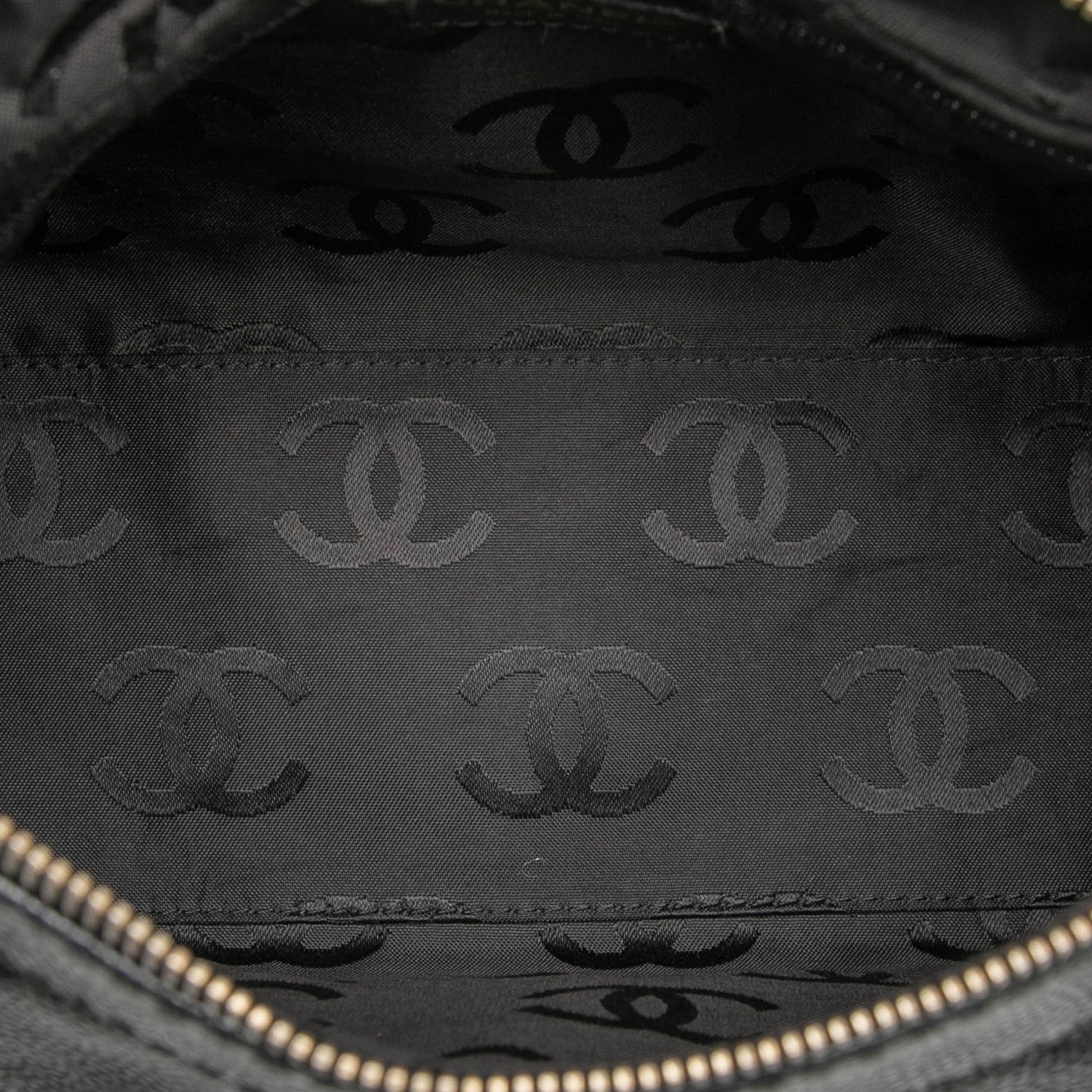 Chanel CC Caviar Wooden Chain Shoulder Bag