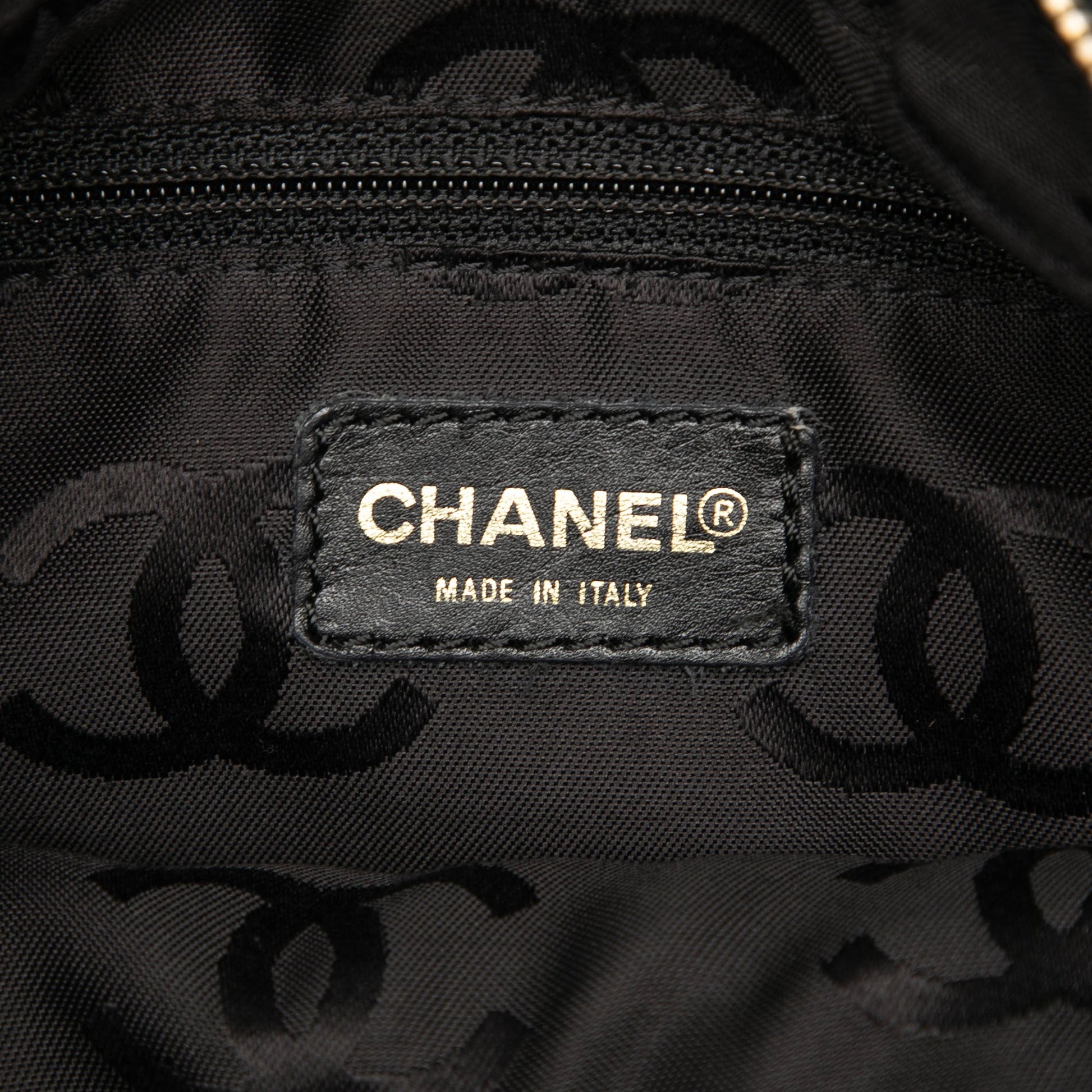 Chanel CC Caviar Wooden Chain Shoulder Bag