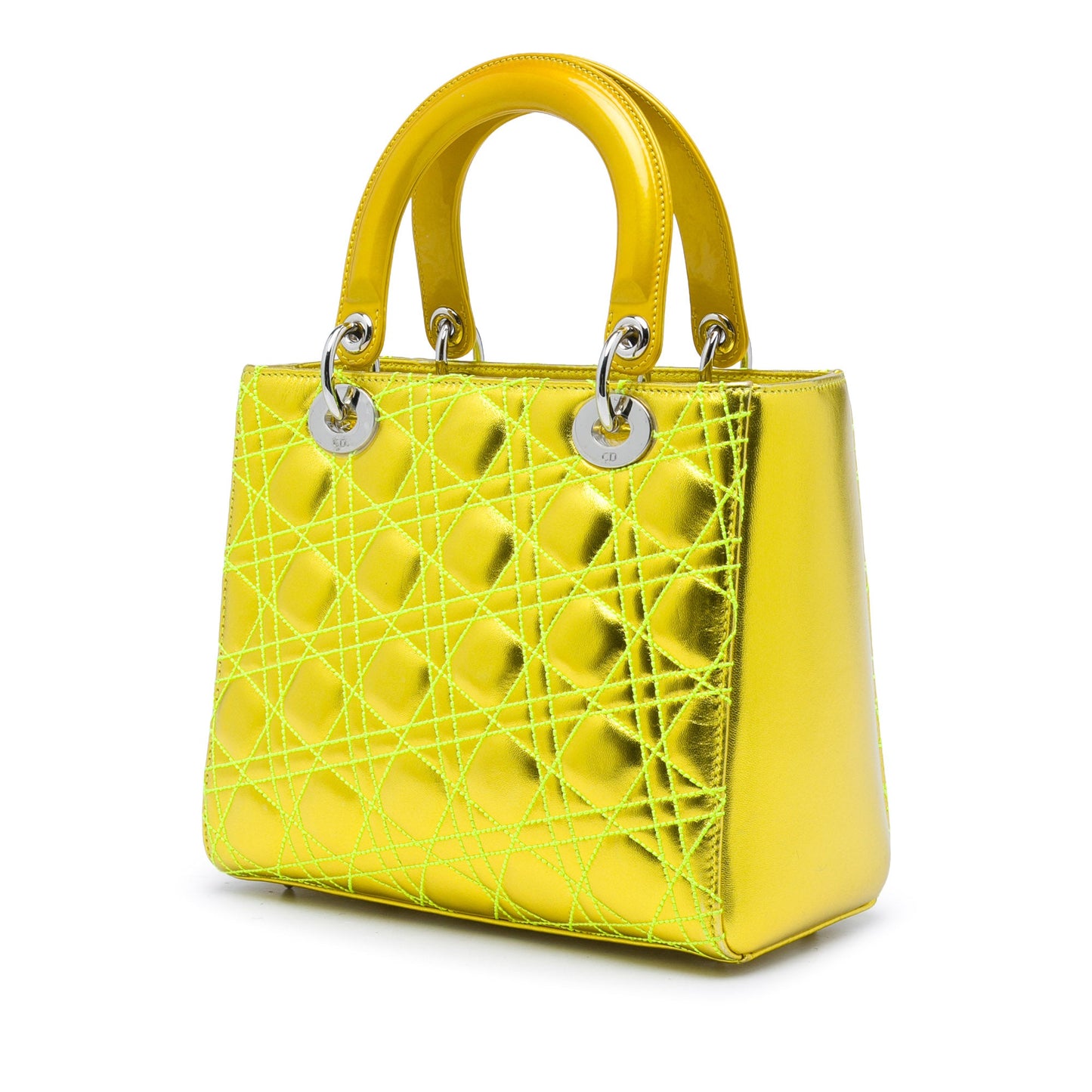Dior Anselm Reyle Medium Metallic Lambskin Cannage Lady Dior