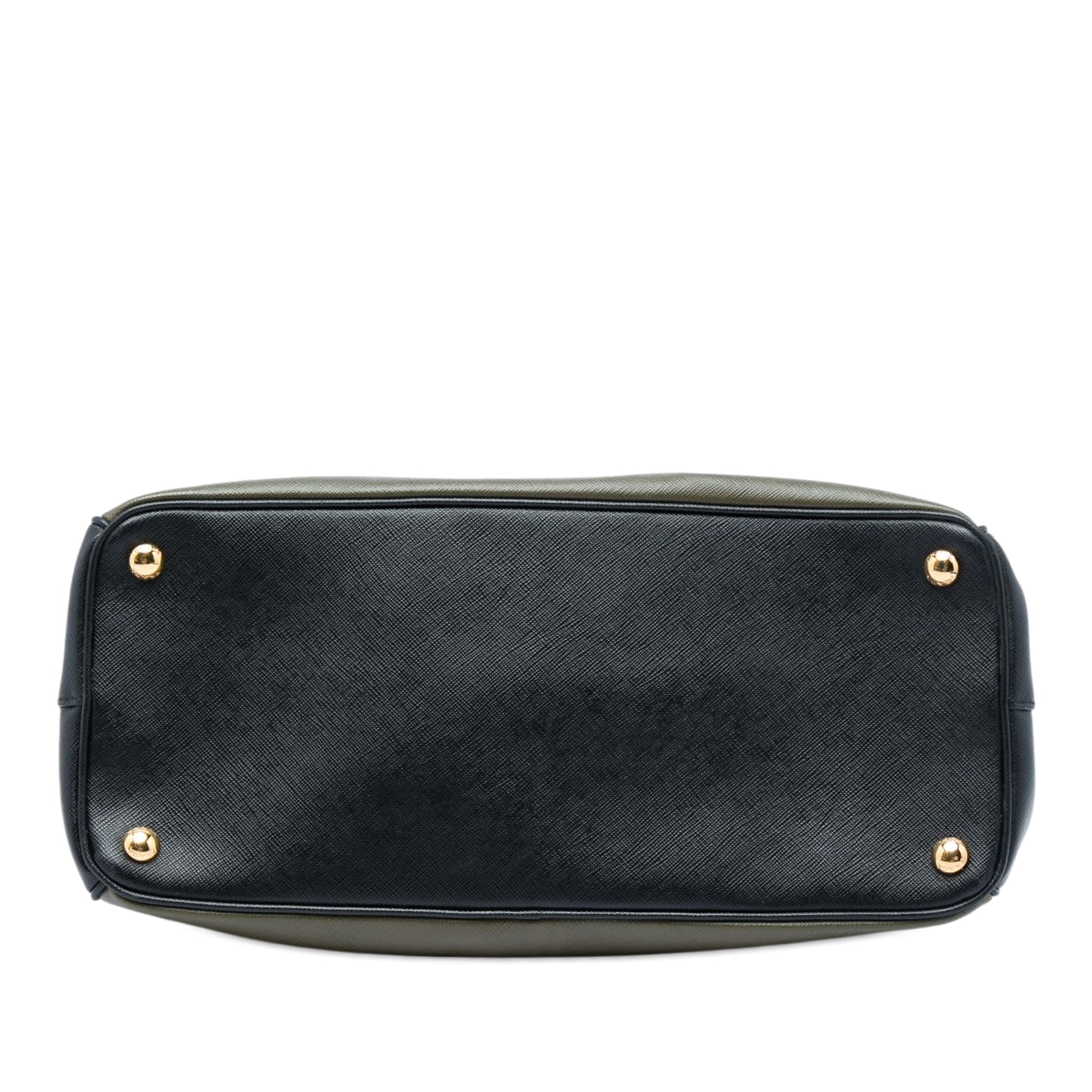 Prada Medium Bicolor Saffiano Lux Galleria Double Zip Satchel
