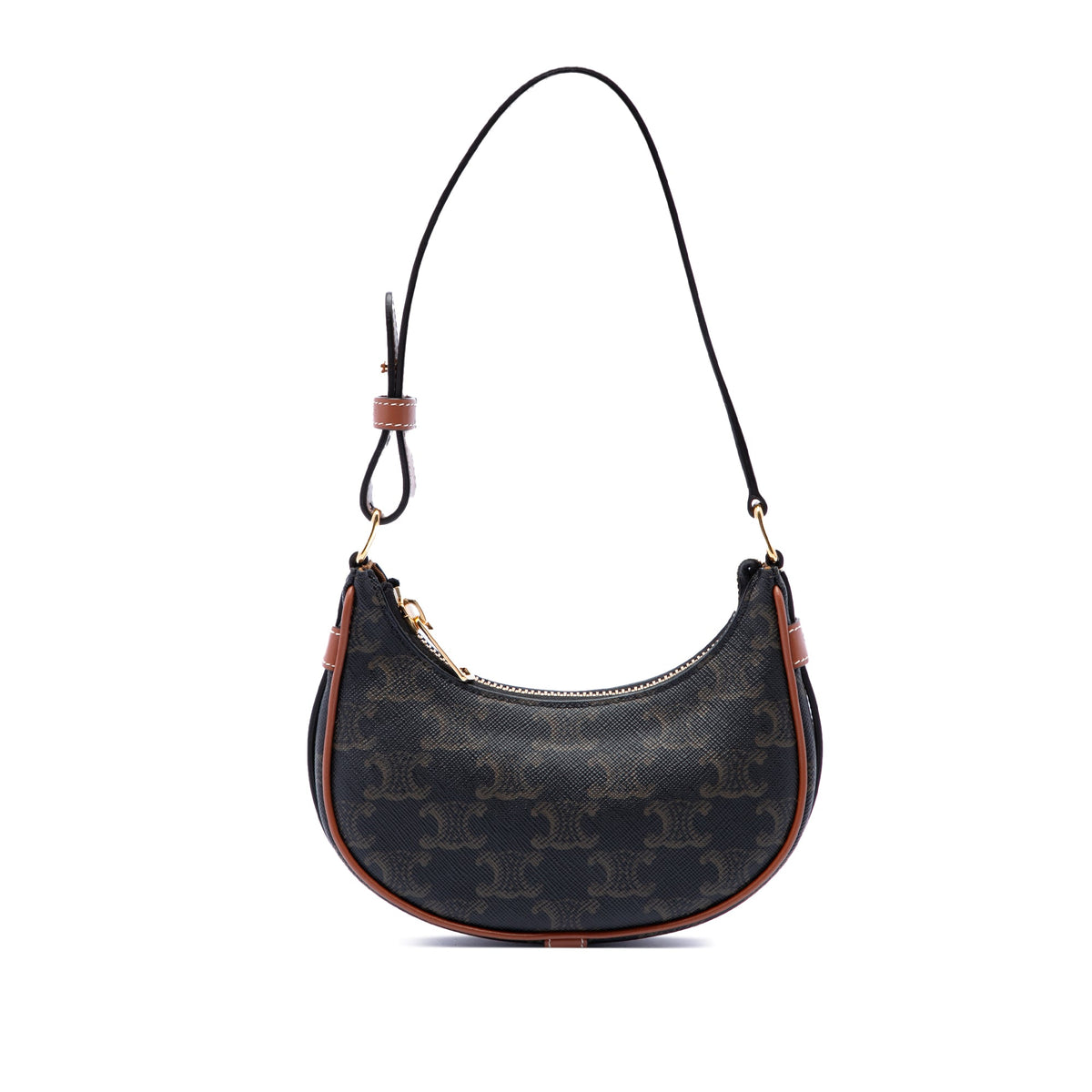 Celine Mini Triomphe Coated Canvas Ava Shoulder Bag — Brown