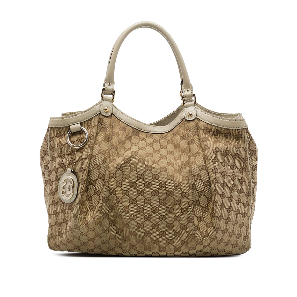 Gucci Large GG Canvas Sukey Tote — Beige