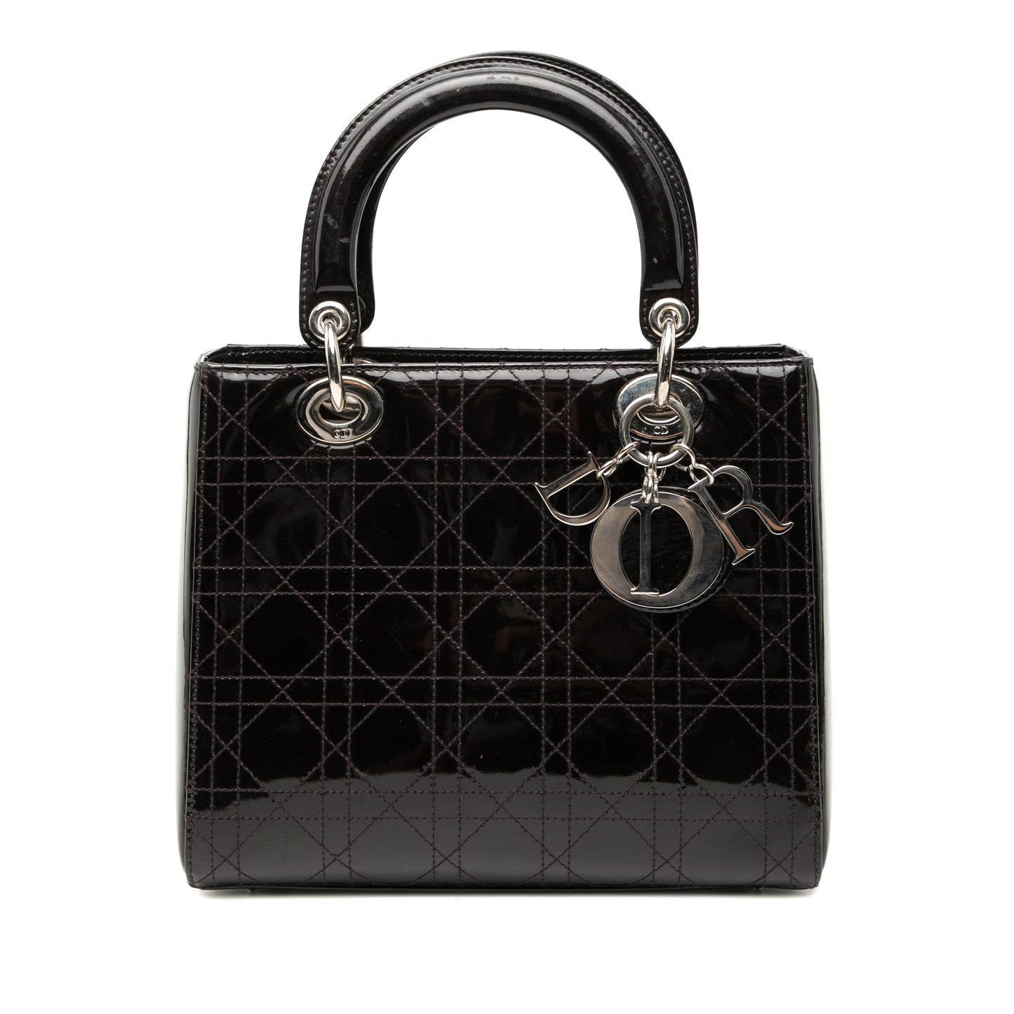 Dior Medium Patent Cannage Stitched Lady Dior