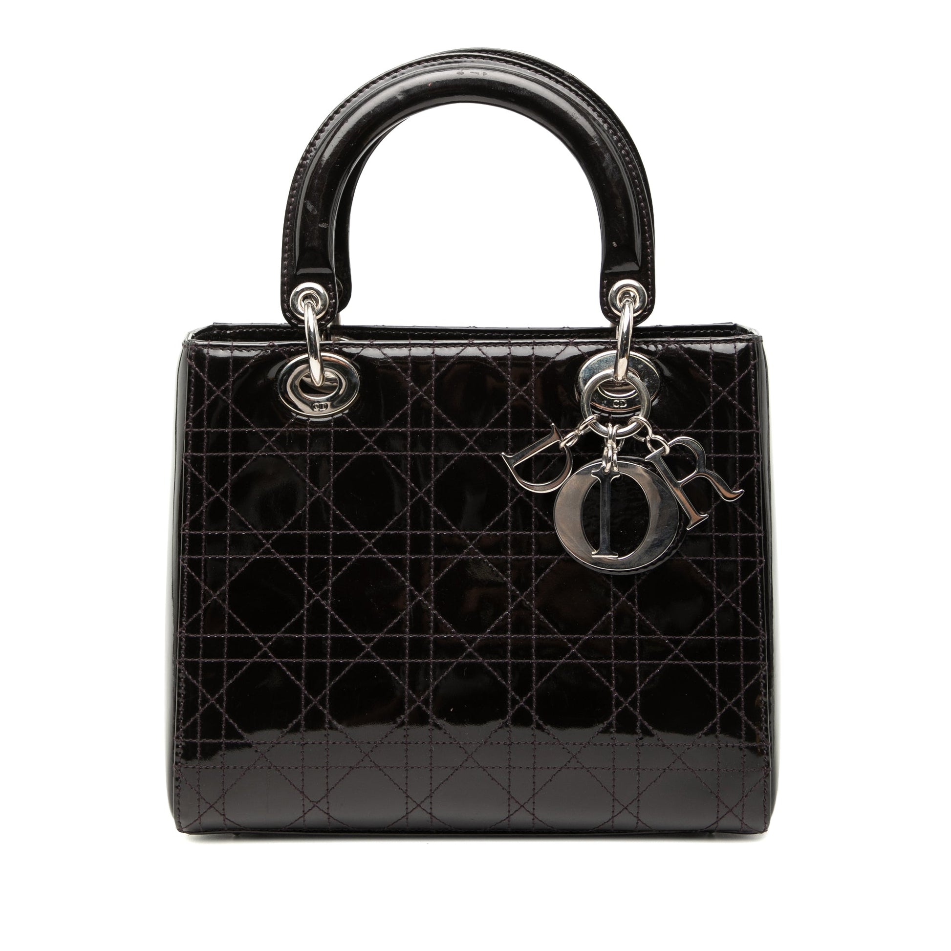 Dior Medium Patent Cannage Stitched Lady Dior
